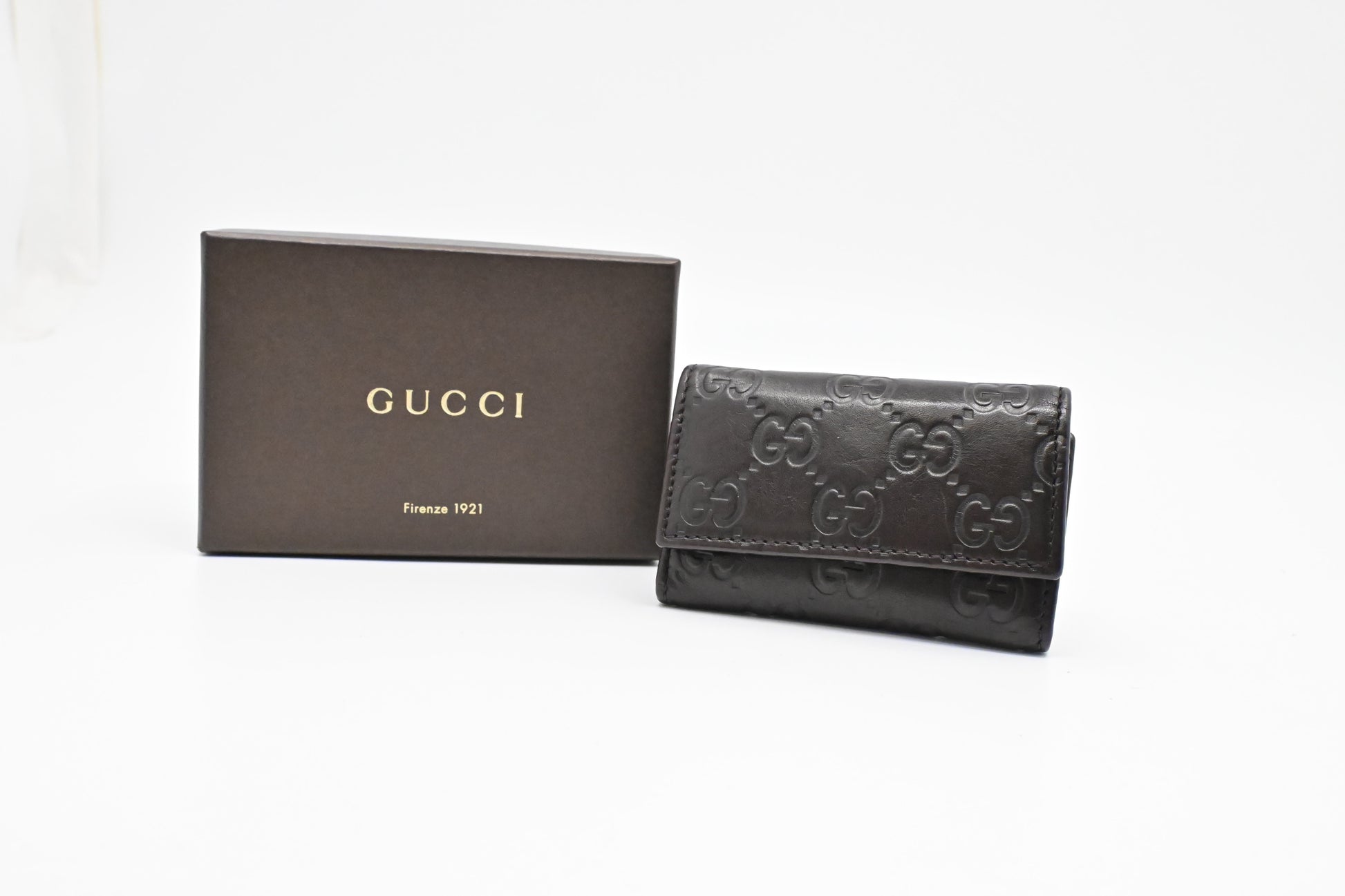 Gucci 6 Key Case Guccissima Leather Brown Handbag