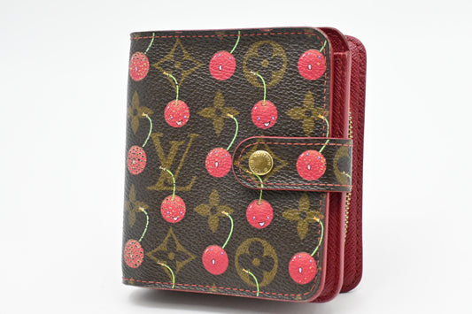 Louis Vuitton x Takashi Murakami Compact Zippy Monogram Canvas Handbag