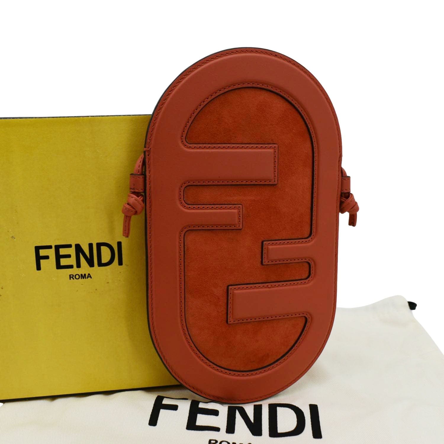Fendi Lock Grace Camoscio Camera Bag Leather Vitello Orange Travel Bag