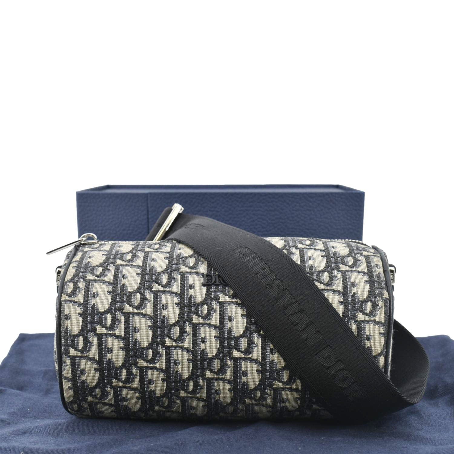Dior Roller Oblique Messenger Bag Navy Canvas Blue Travel Bag