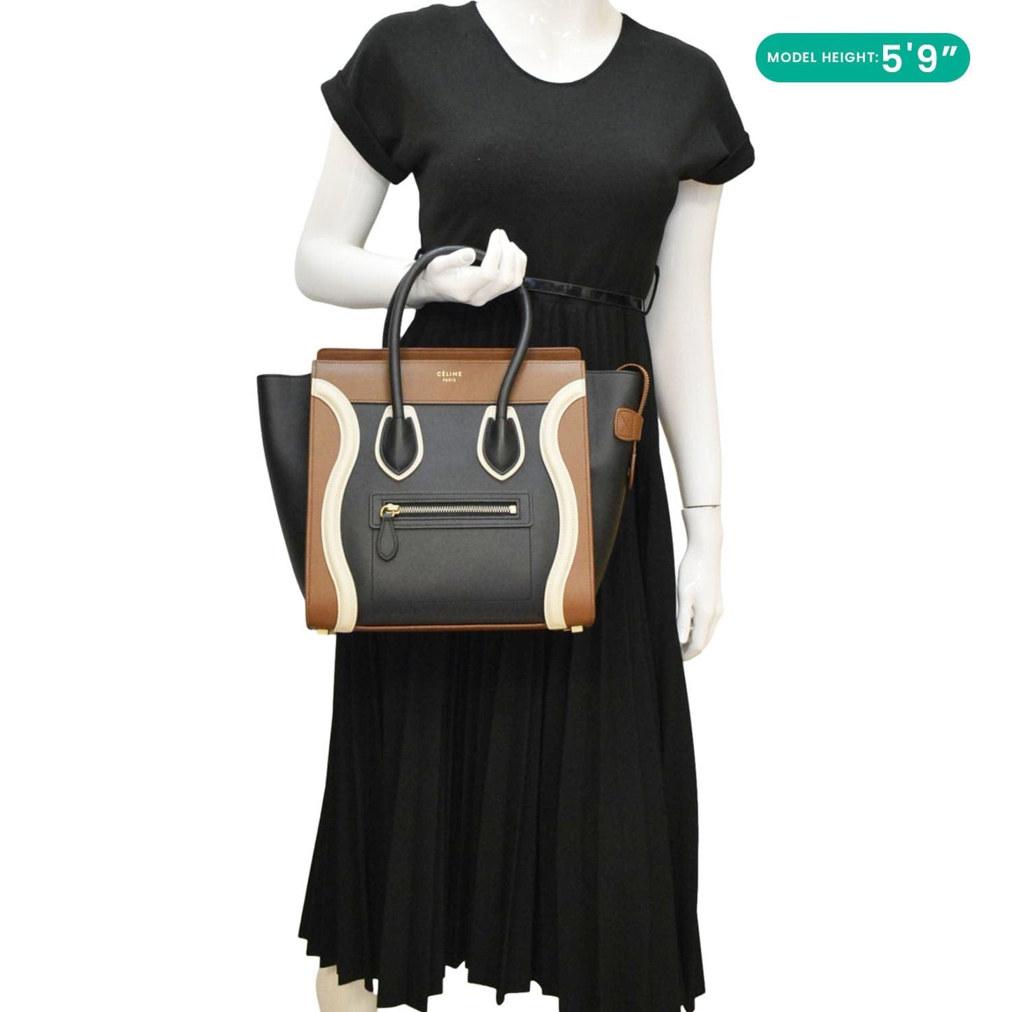 Luggage Smooth Shoulder Bag Tricolor Leather