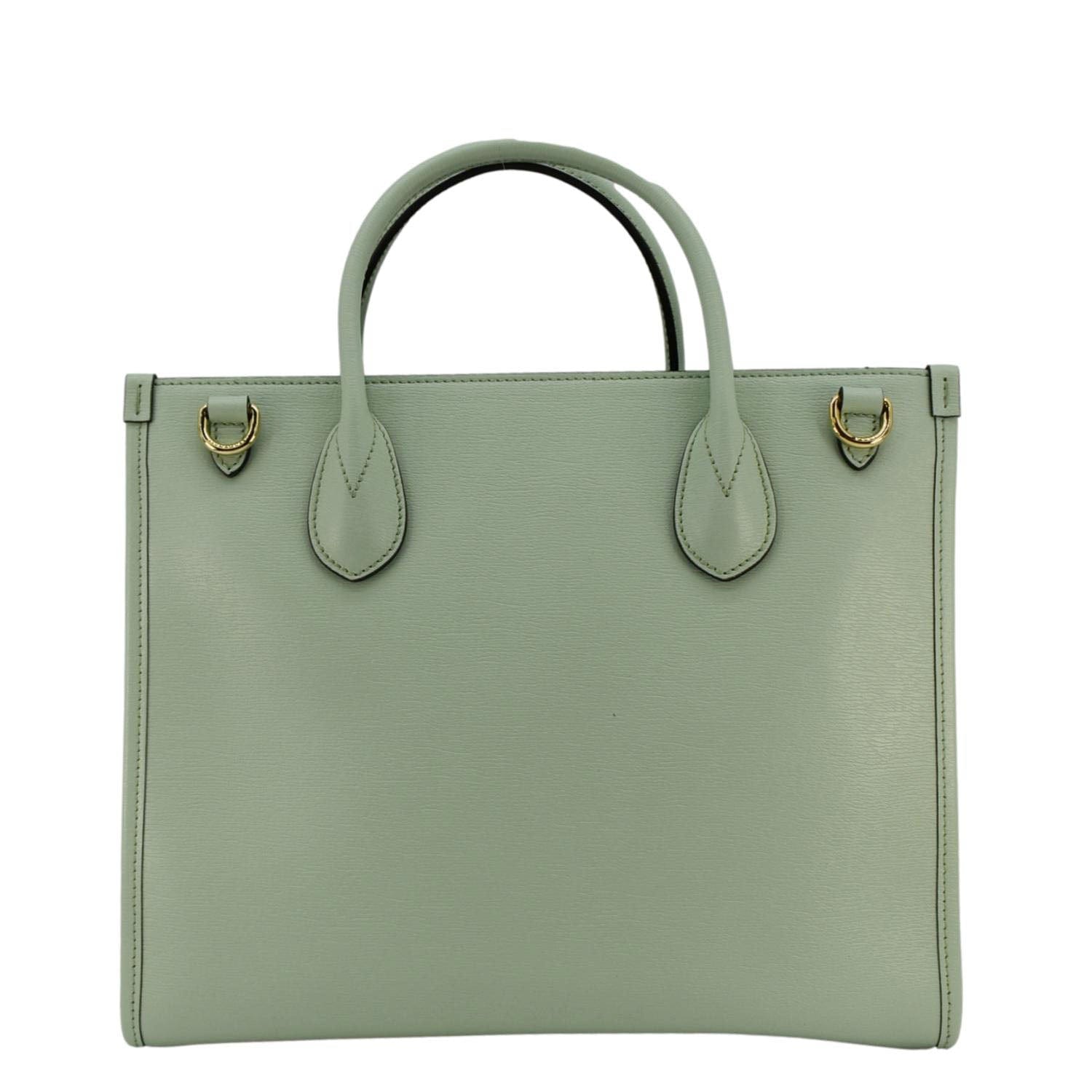 Gucci Bananya Print Leater Tote Bag Green Small