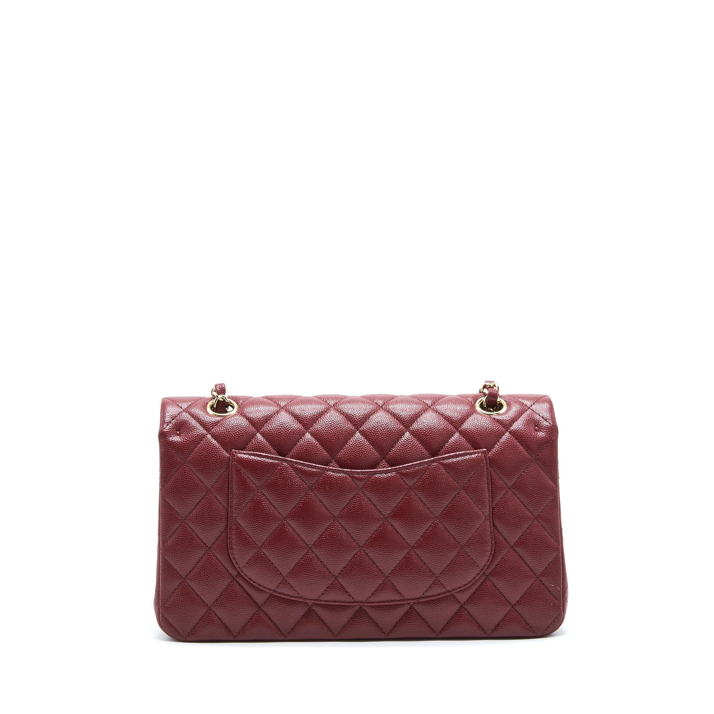 Chanel Classic Double Flap Caviar Dark LGHW Red Shoulder Bag