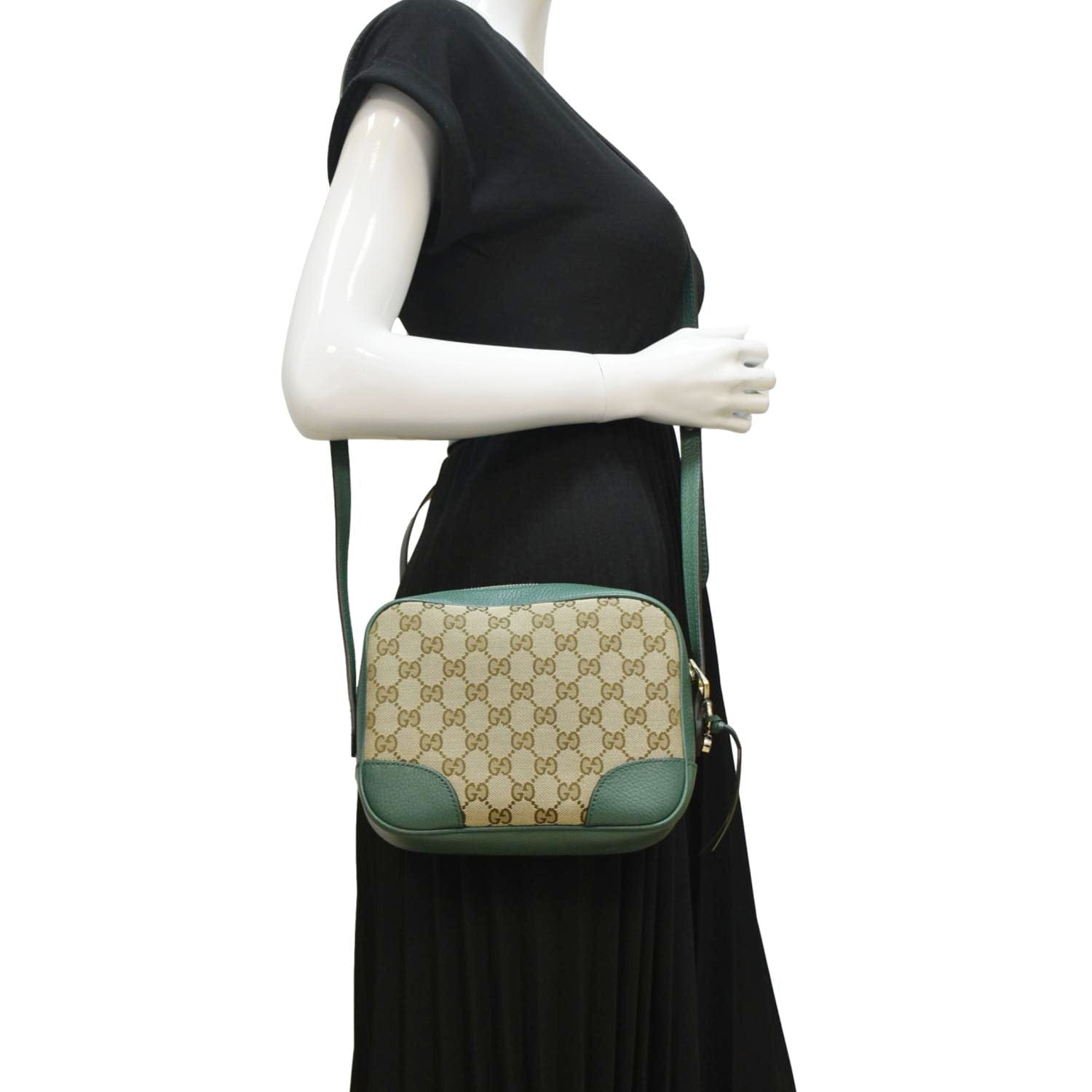 Gucci Bree Crossbody Bag Leather Canvas Bree Camera