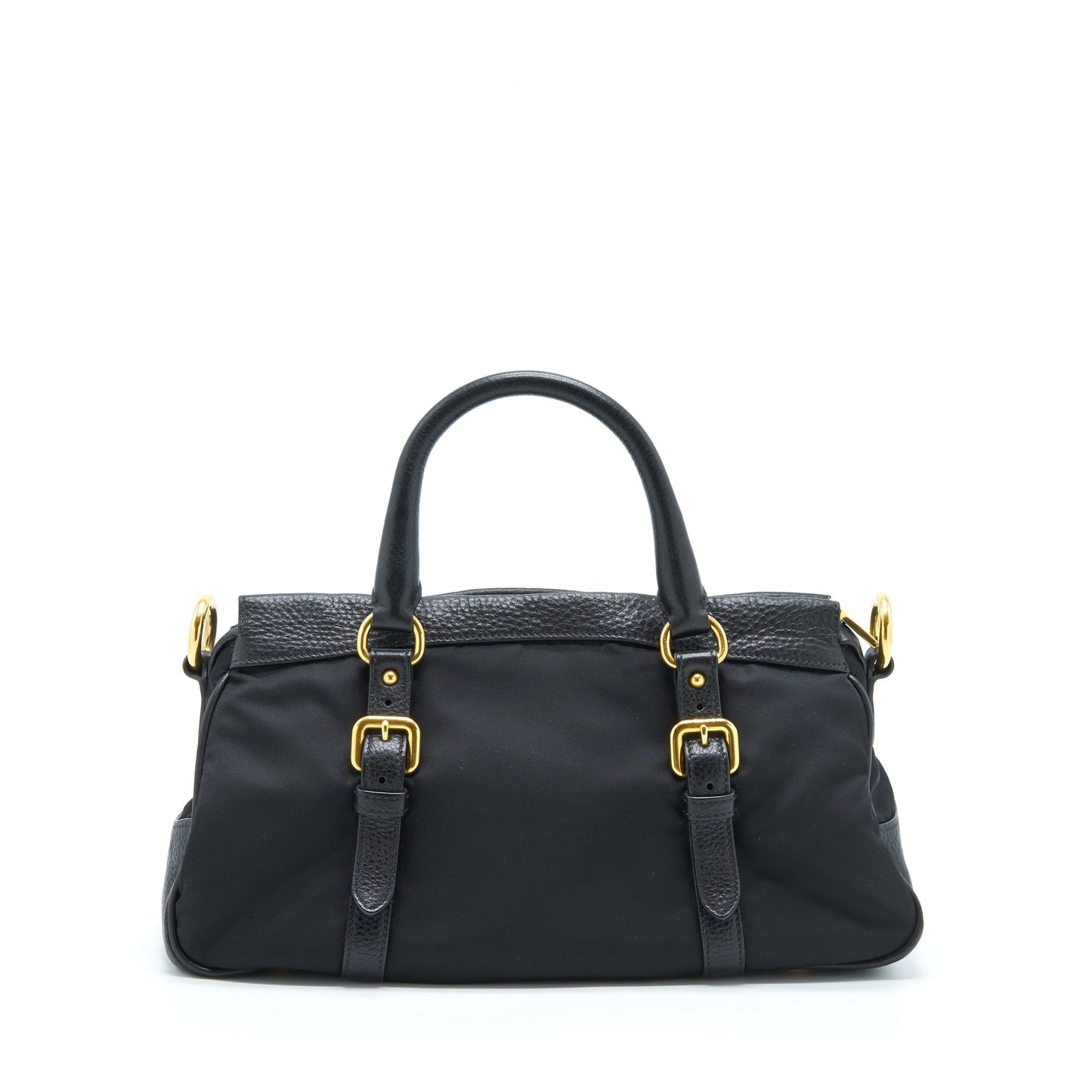 Prada Tessuto Handle Purse And Handbag Leather Nylon Travel Bag