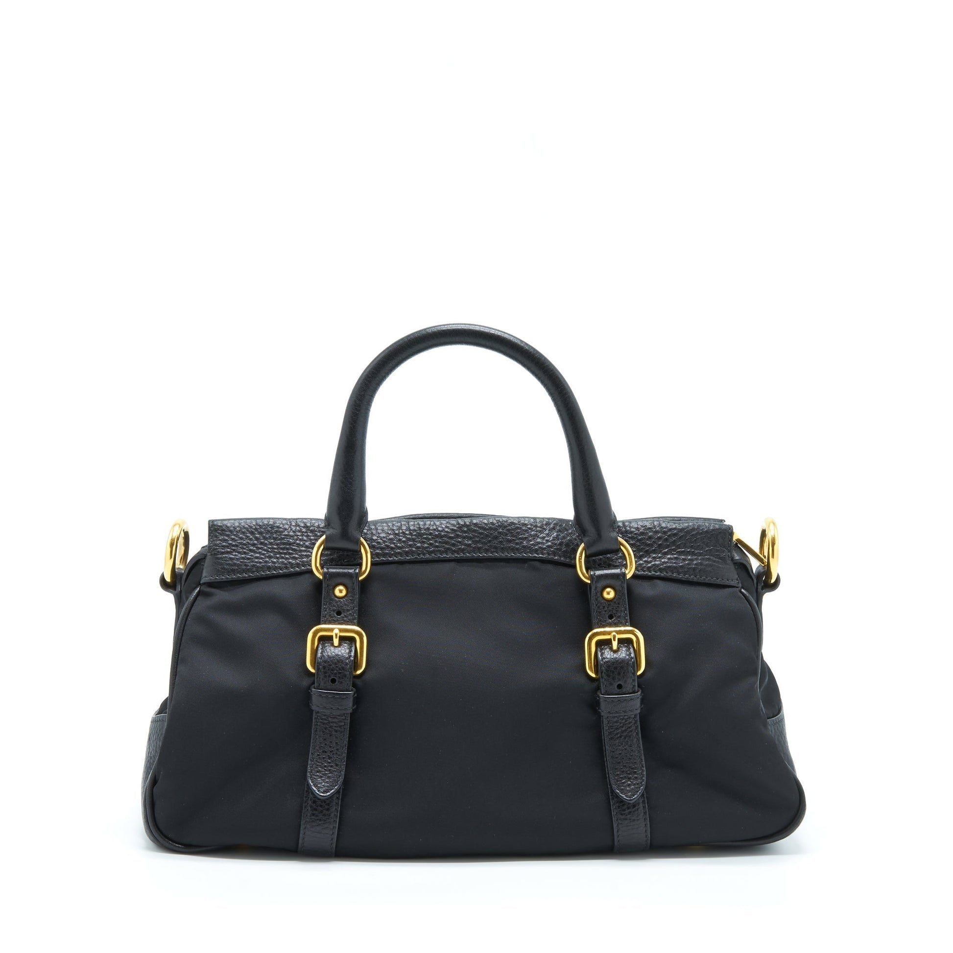 Prada Tessuto Handle Purse And Handbag Leather Nylon Travel Bag