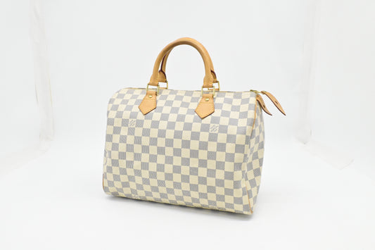 Louis Vuitton Speedy 30 Azur Canvas Damier Handbag Canvas 3