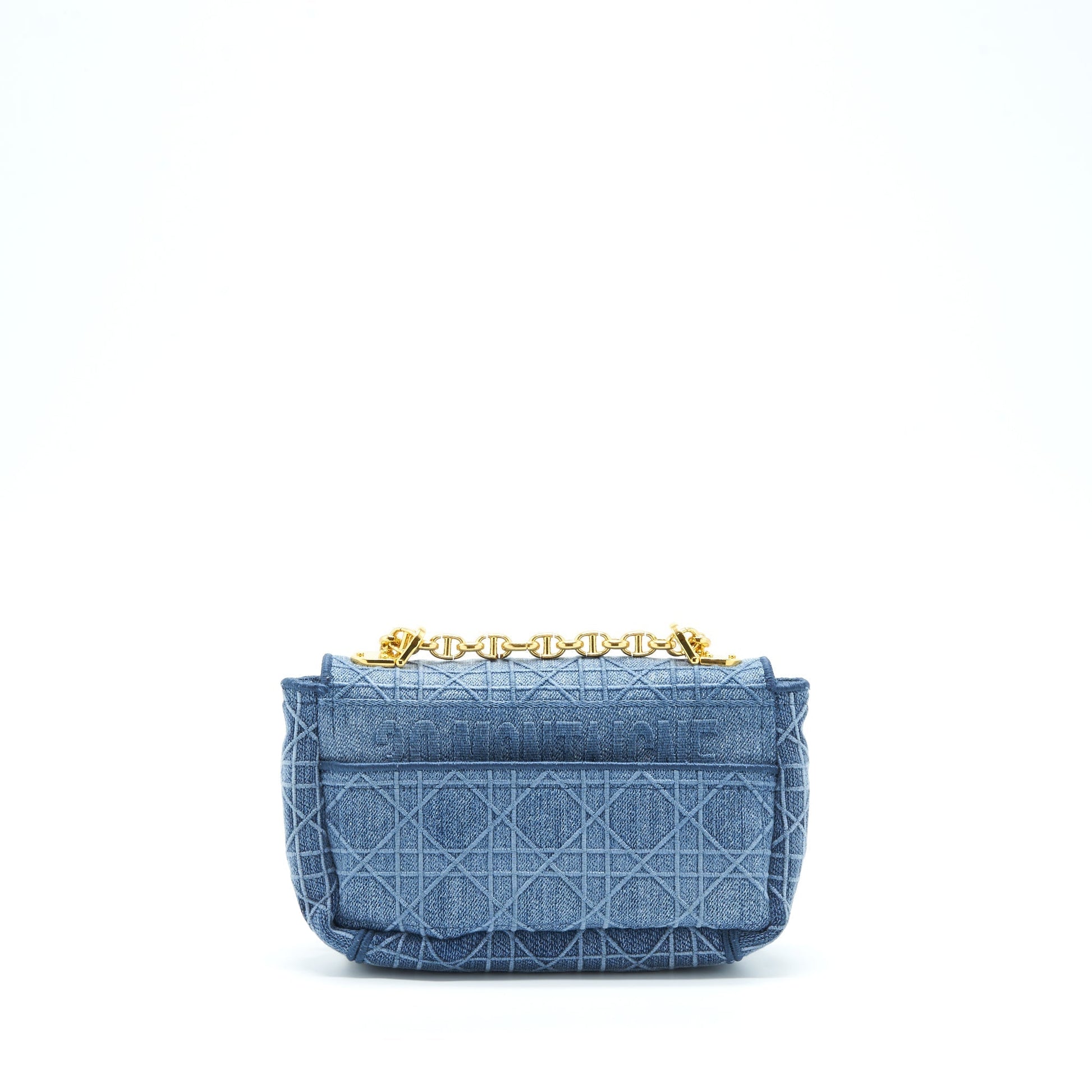 Dior Caro Purse Handbag Denim Blue Travel Bag