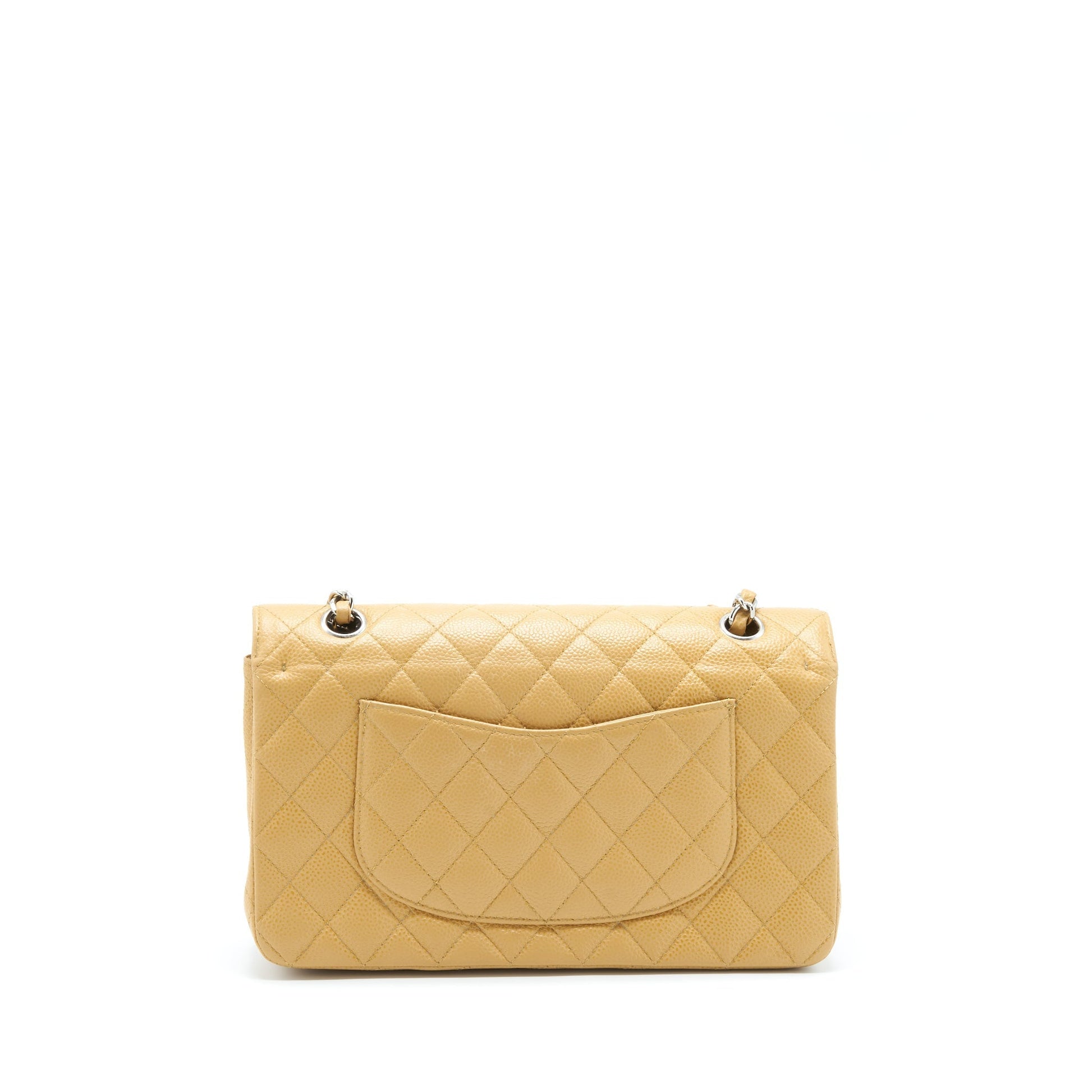 Chanel Classic Double Flap Caviar Dark SHW Beige Shoulder Bag