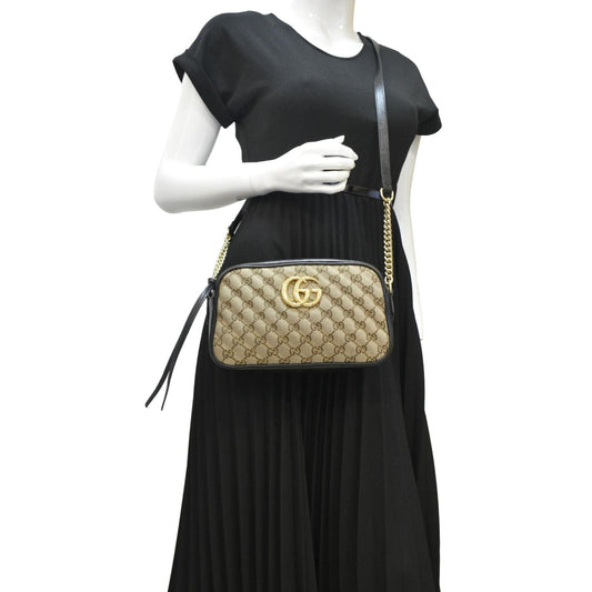 Gucci Marmont Small Crossbody Camera Bag Canvas Monogram Crossbody Bag Small 447634