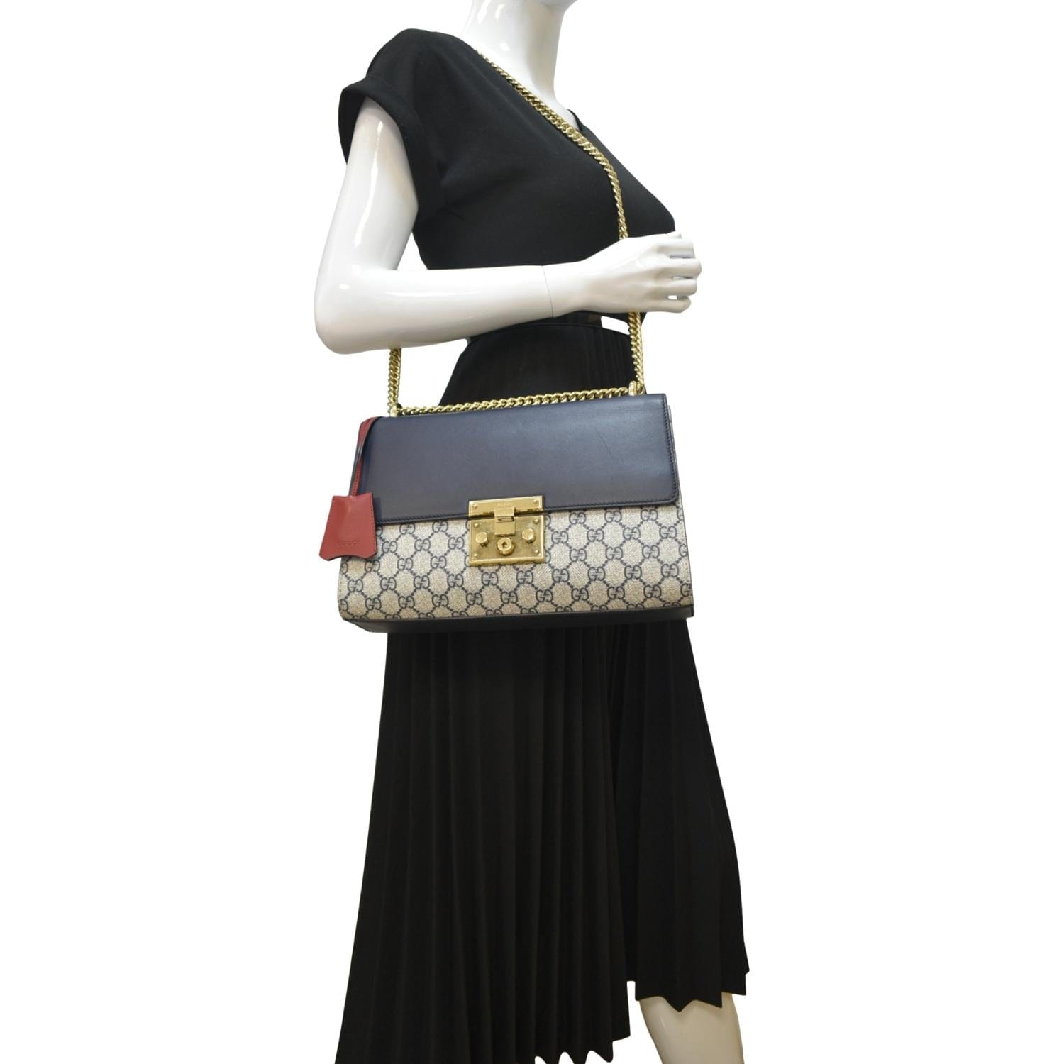 Gucci Padlock Supreme Shoulder Bag Navy Canvas Blue