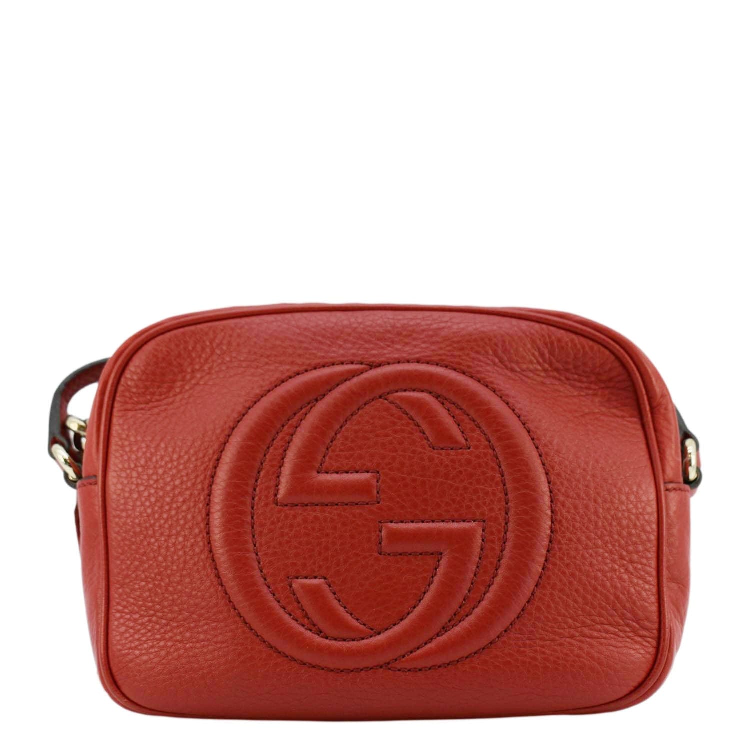 Gucci Soho Disco Camera Crossbody Bag Leather Red
