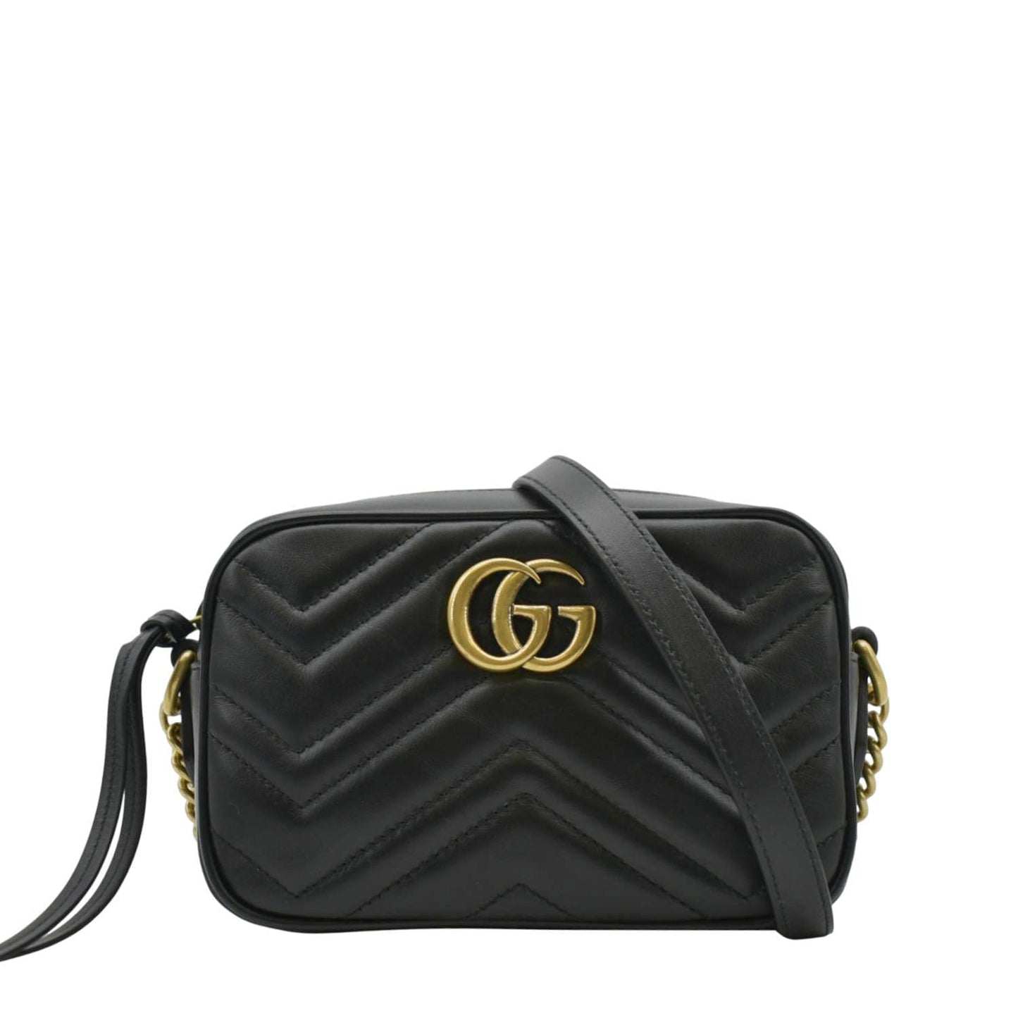 Gucci Marmont Mini Chain Crossbody Bag Leather Matelasse