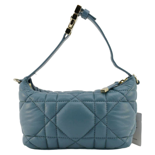 Dior travel Calfskin Macrocannage Clutch Bag Blue
