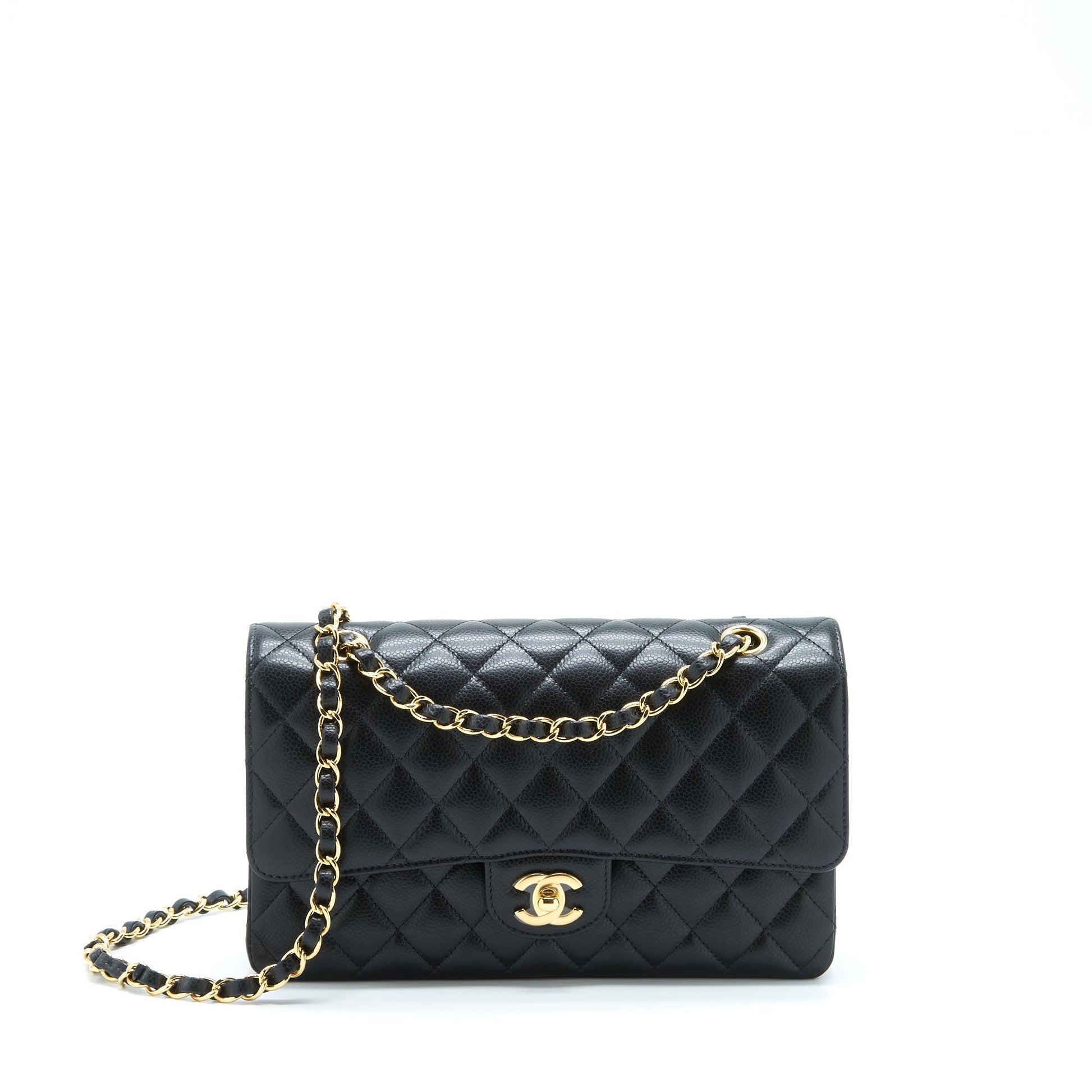 Chanel Classic Double Flap Caviar GHW Microchip Black Shoulder Bag Microchip 1