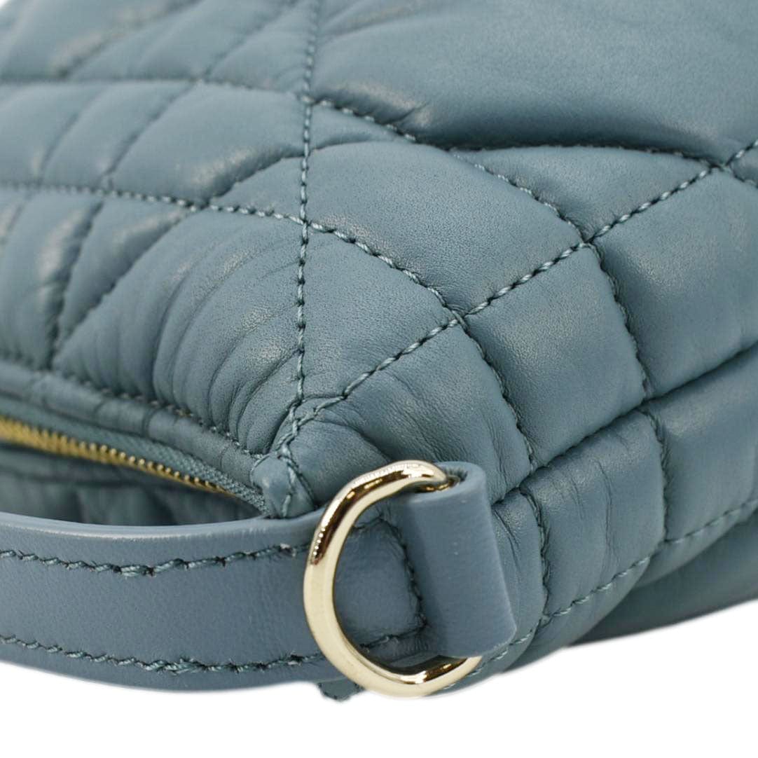 Dior travel Calfskin Macrocannage Clutch Bag Blue