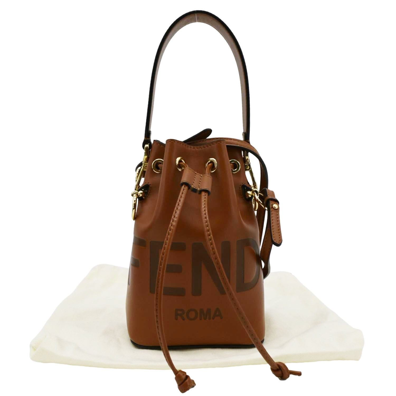 Fendi Mon Tresor Hobo Bag Leather Brown Bucket Bucket Bag