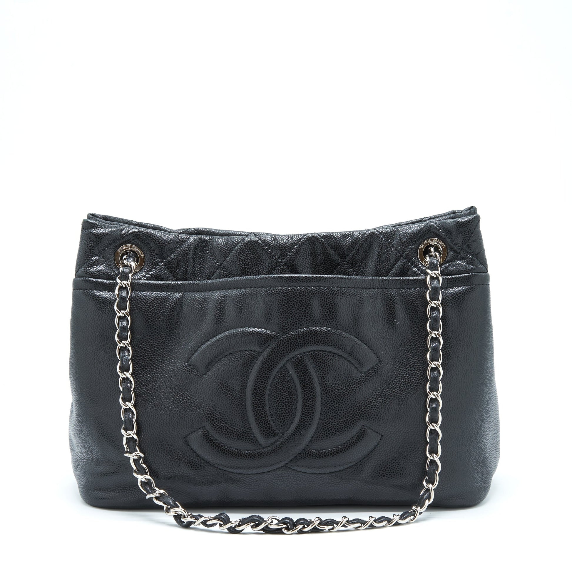 Chanel Timeless Soft Shopper Caviar SHW Black Tote Bag