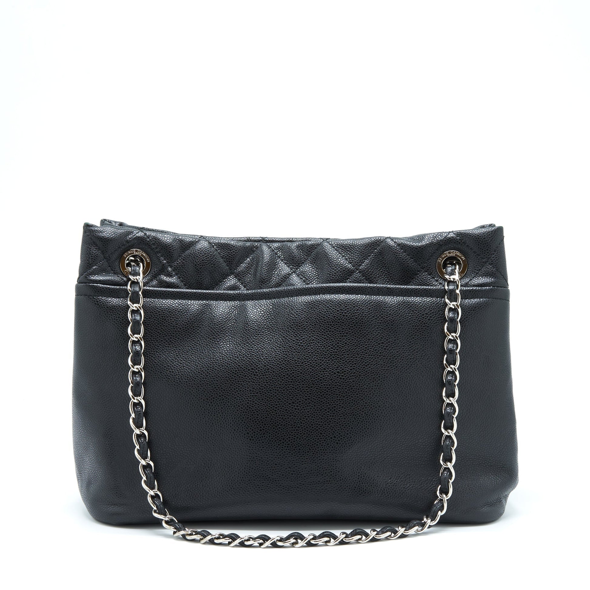 Chanel Timeless Soft Shopper Caviar SHW Black Tote Bag