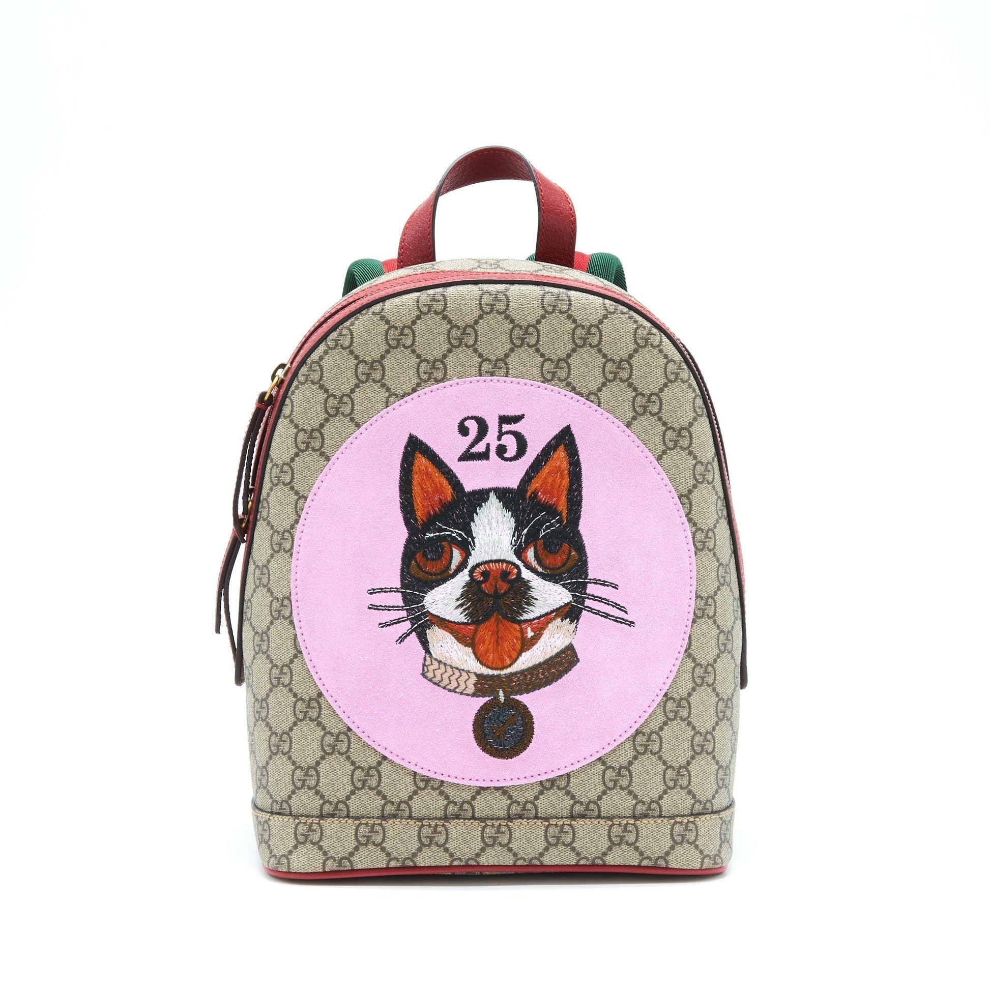 Gucci Cat Print Supreme Backpack Multicolour Red Pink