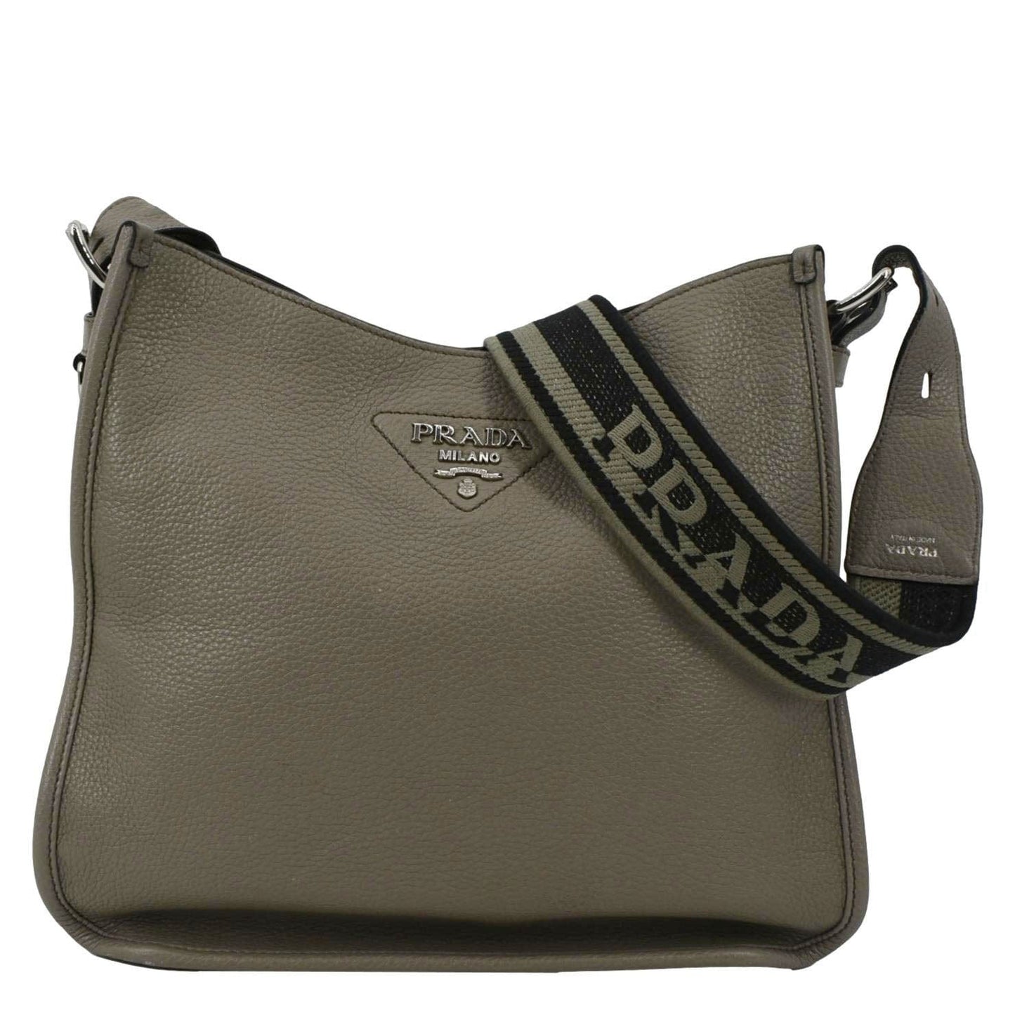 Prada Shoulder Bag Clay Grey Leather Gray