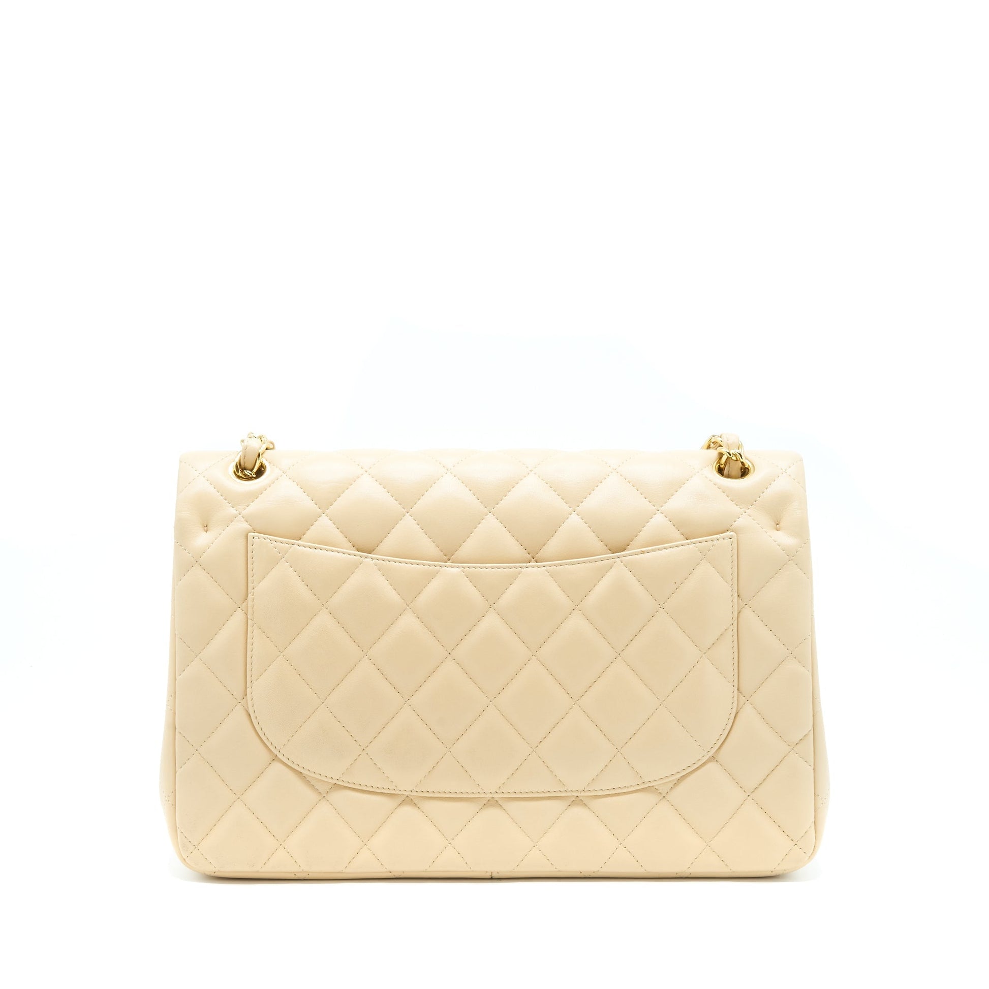Chanel Jumbo Classic Double Flap Lambskin LGHW Beige Shoulder Bag