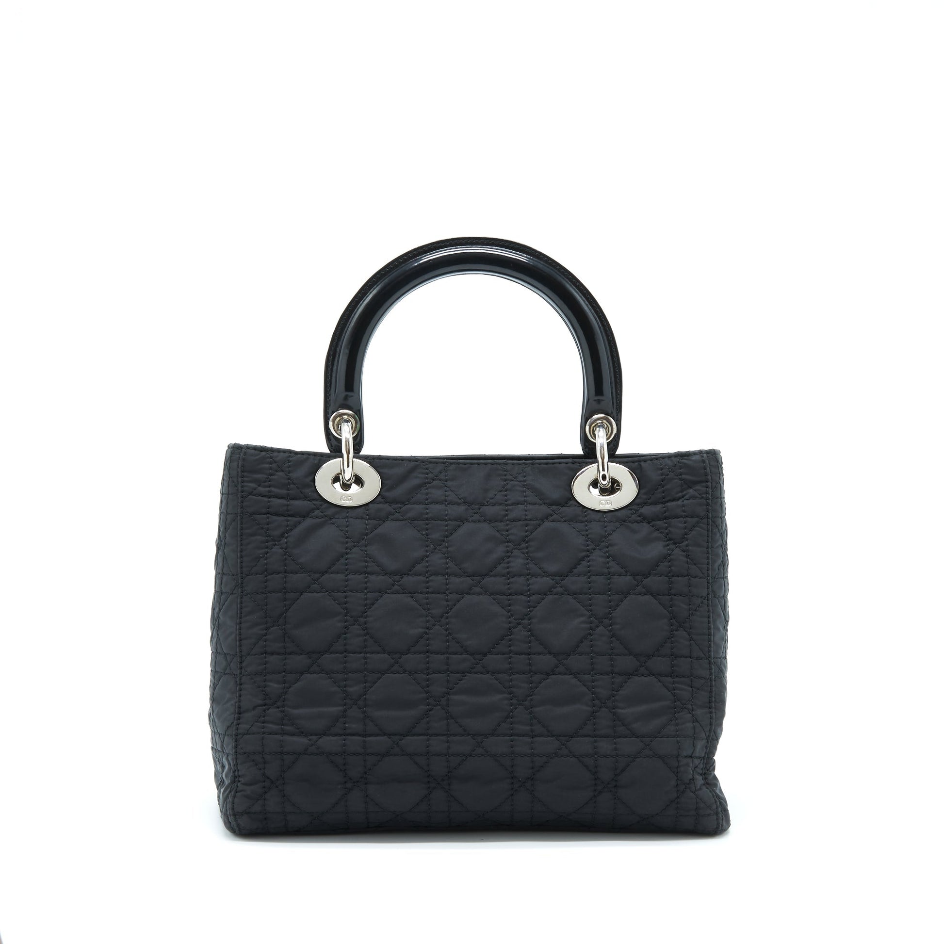 Dior Lady Fabric Handbag Nylon Black Travel Bag