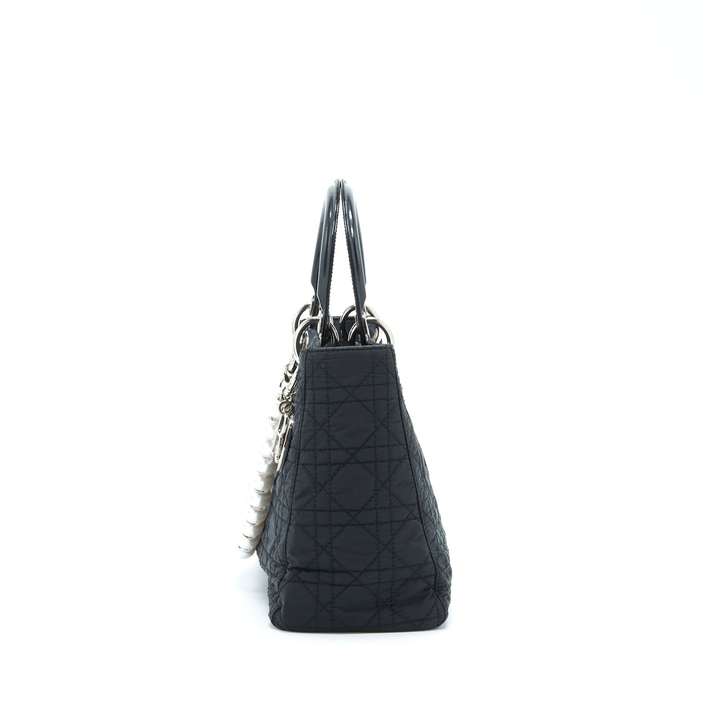 Dior Lady Fabric Handbag Nylon Black Travel Bag