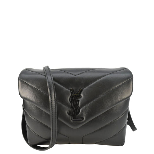 YSL Saint Laurent Yves Loulou Crossbody Bag Leather Quilted Black Toy Loulou 1