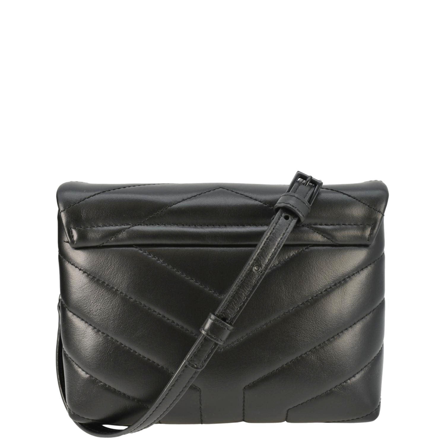 YSL Saint Laurent Yves Loulou Crossbody Bag Leather Quilted Black Toy Loulou 1
