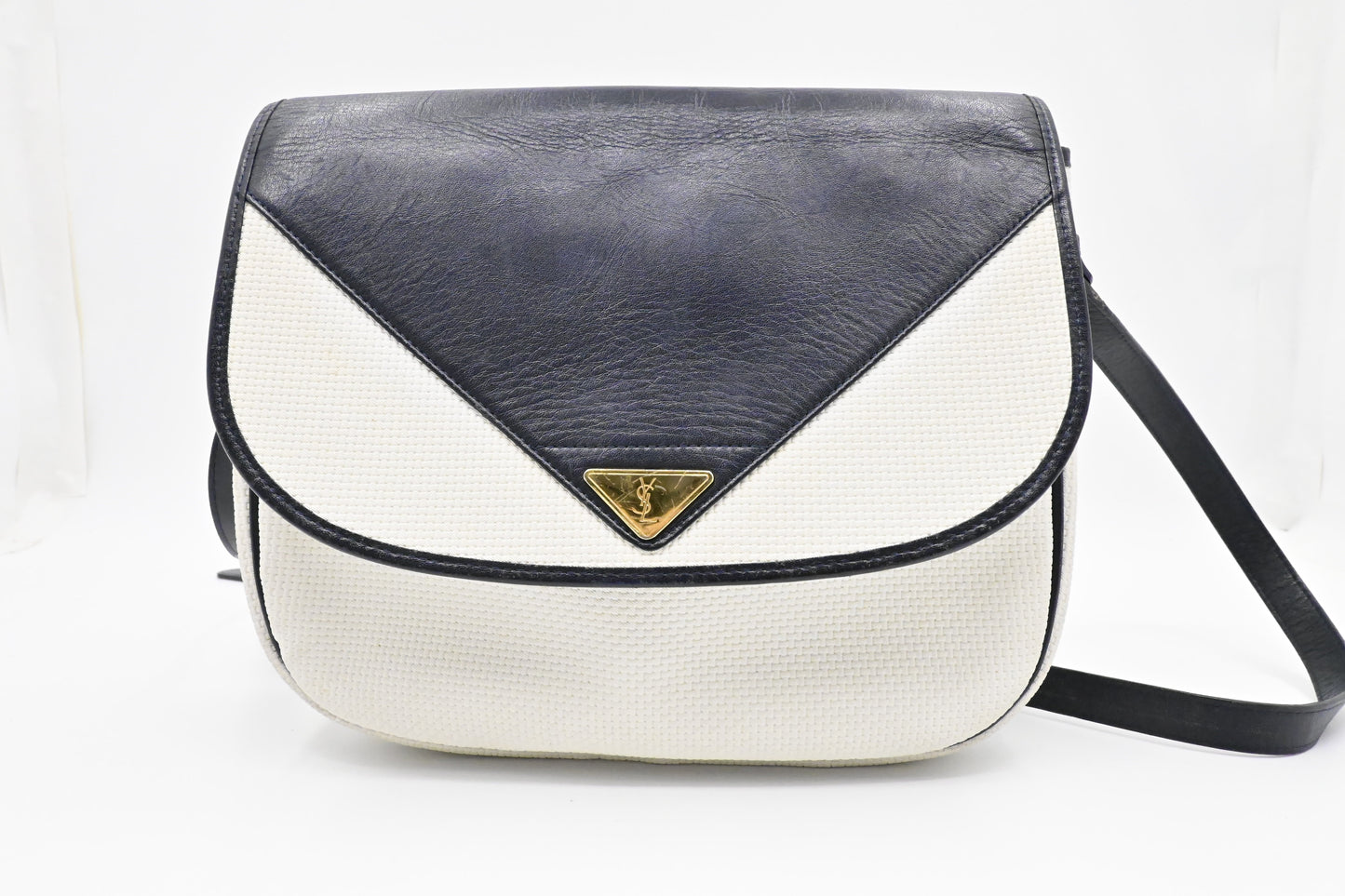 YSL Saint Laurent Shoulder Bag In Coated Canvas White