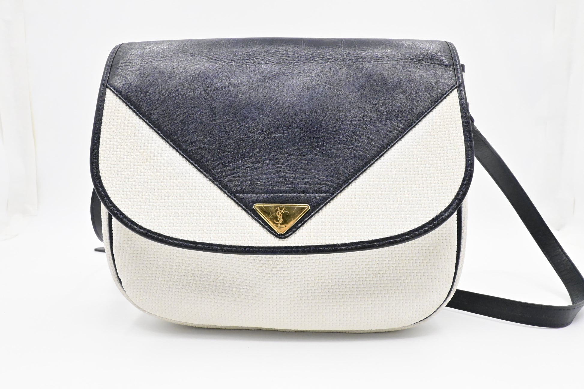 YSL Saint Laurent Shoulder Bag In Coated Canvas White