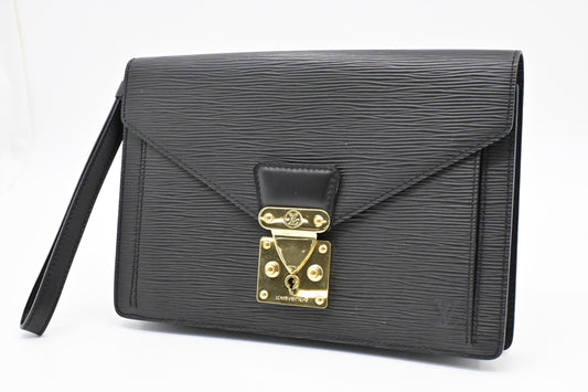 Louis Vuitton Sellier Dragonne Black Leather Epi Key Chain