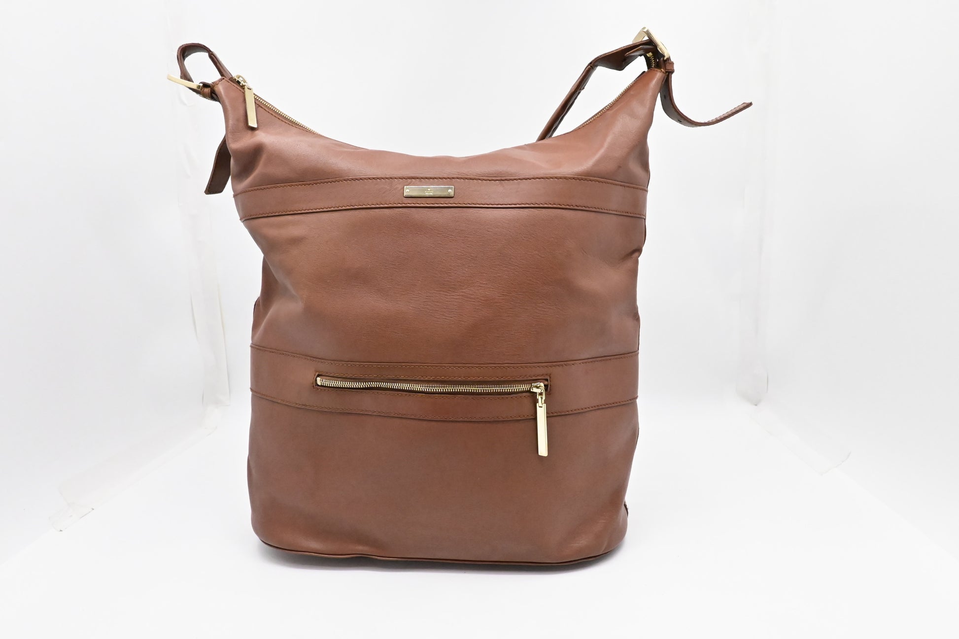 Gucci Hobo Travel Bag In Leather Brown