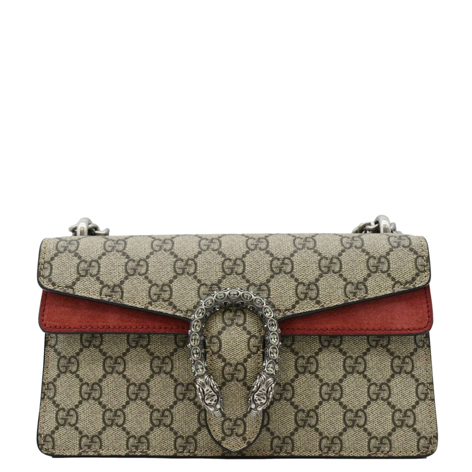 Gucci Dionysus Small Rectangular Supreme Shoulder Bag Canvas Beige