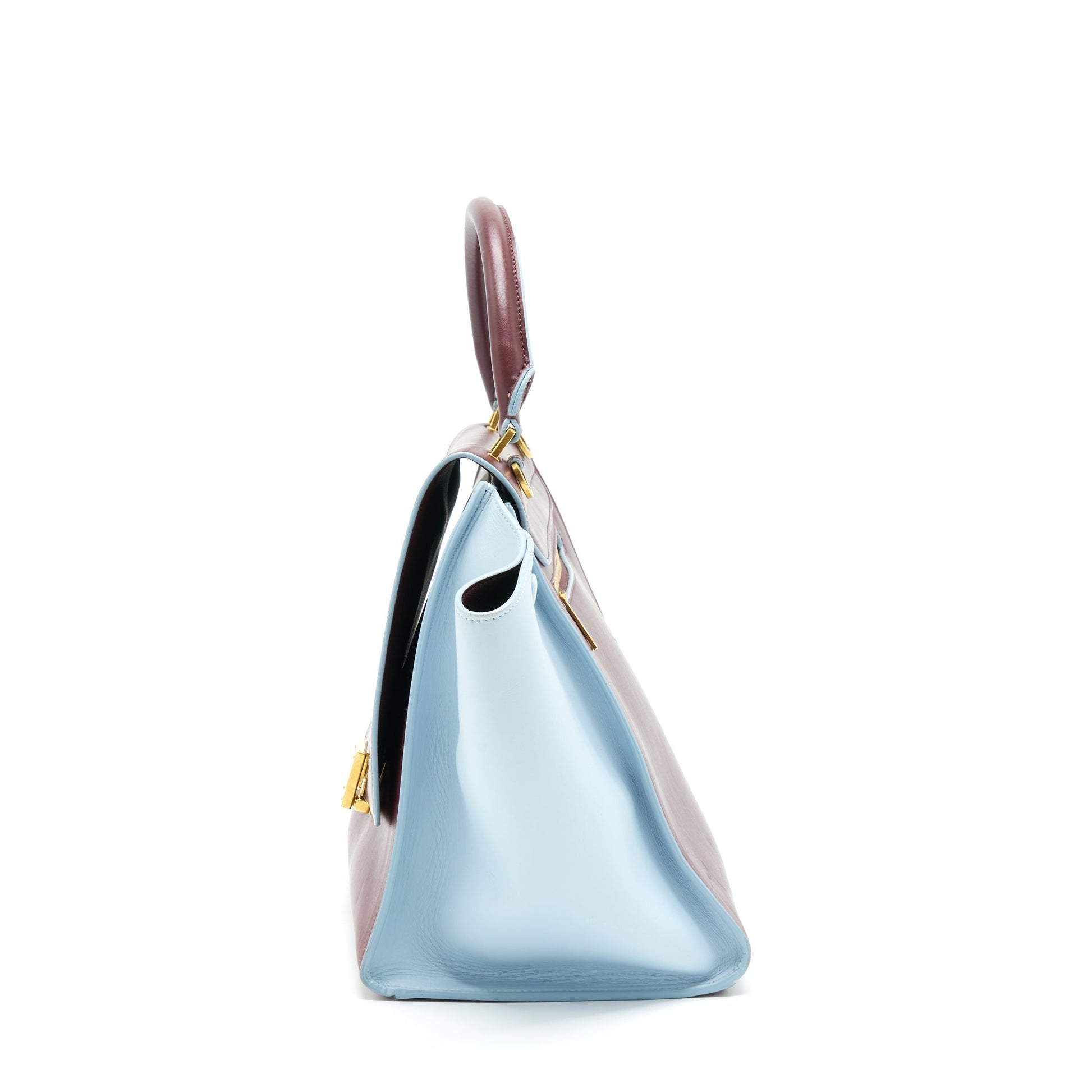Celine Trapeze Purse Burgundy Light Handbag Blue Travel Bag