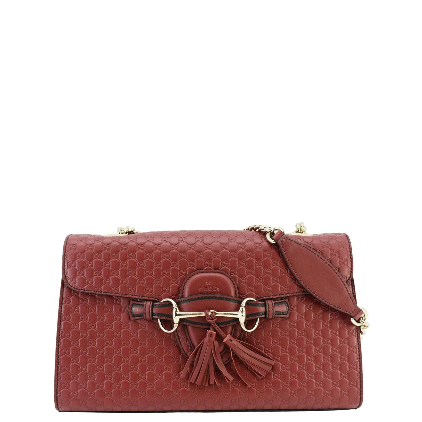 Gucci Emily ssima Chain Shoulder Bag Leather Red