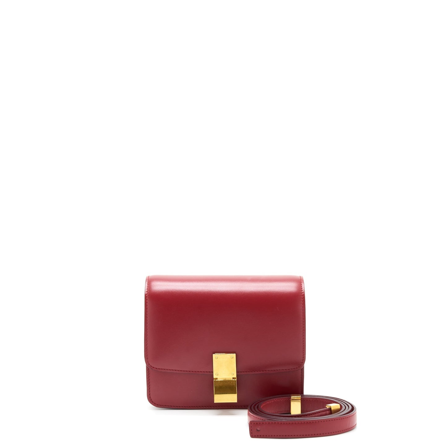 Celine Classic Purse In Box Calfskin Handbag Red Small Travel Bag