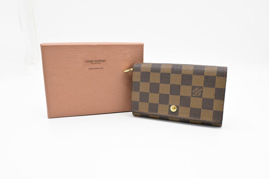 Louis Vuitton Trésor Ebene Canvas Damier Wallet Case