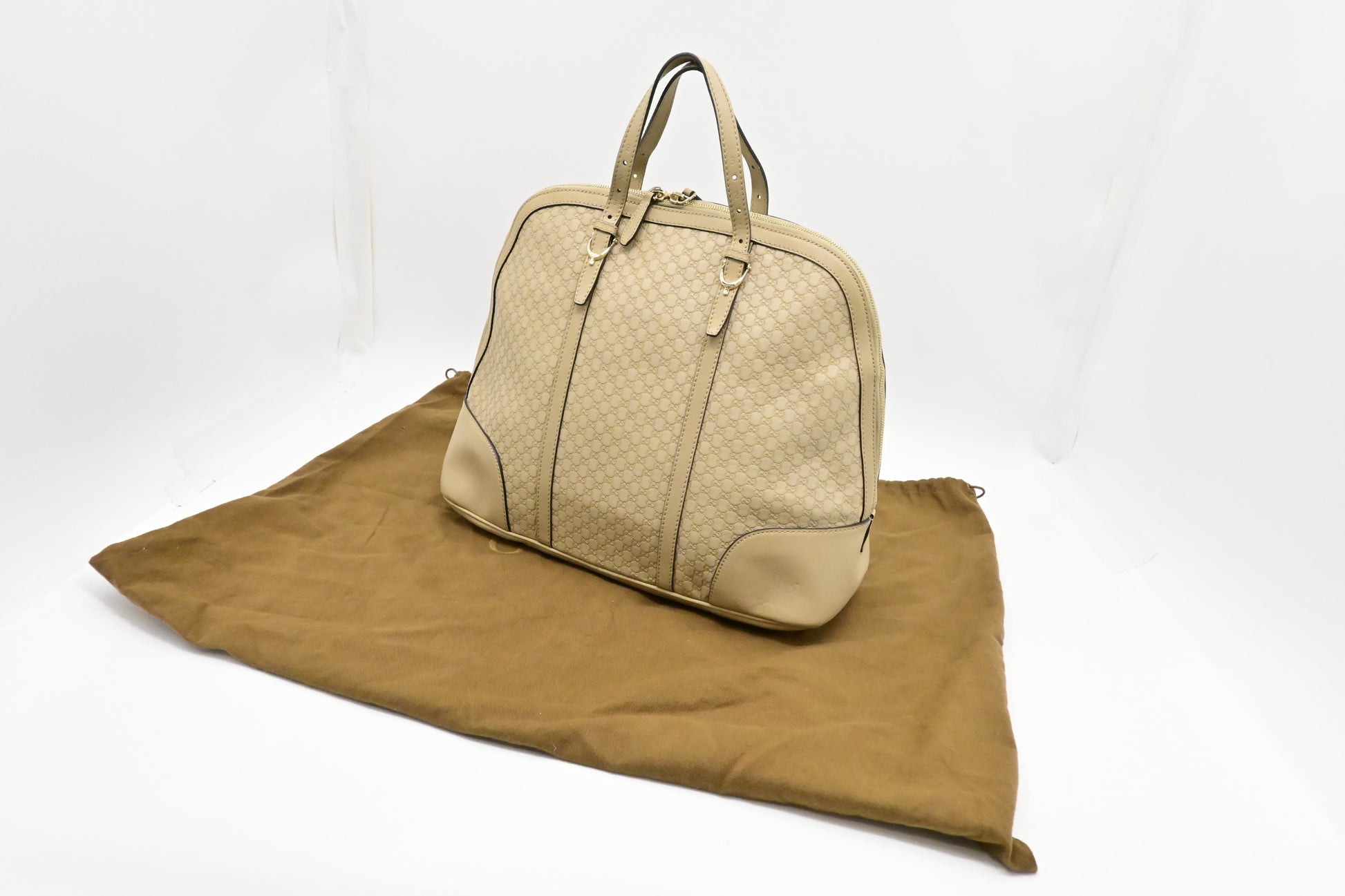 Gucci Micro Guccissima Leather Beige Travel Bag