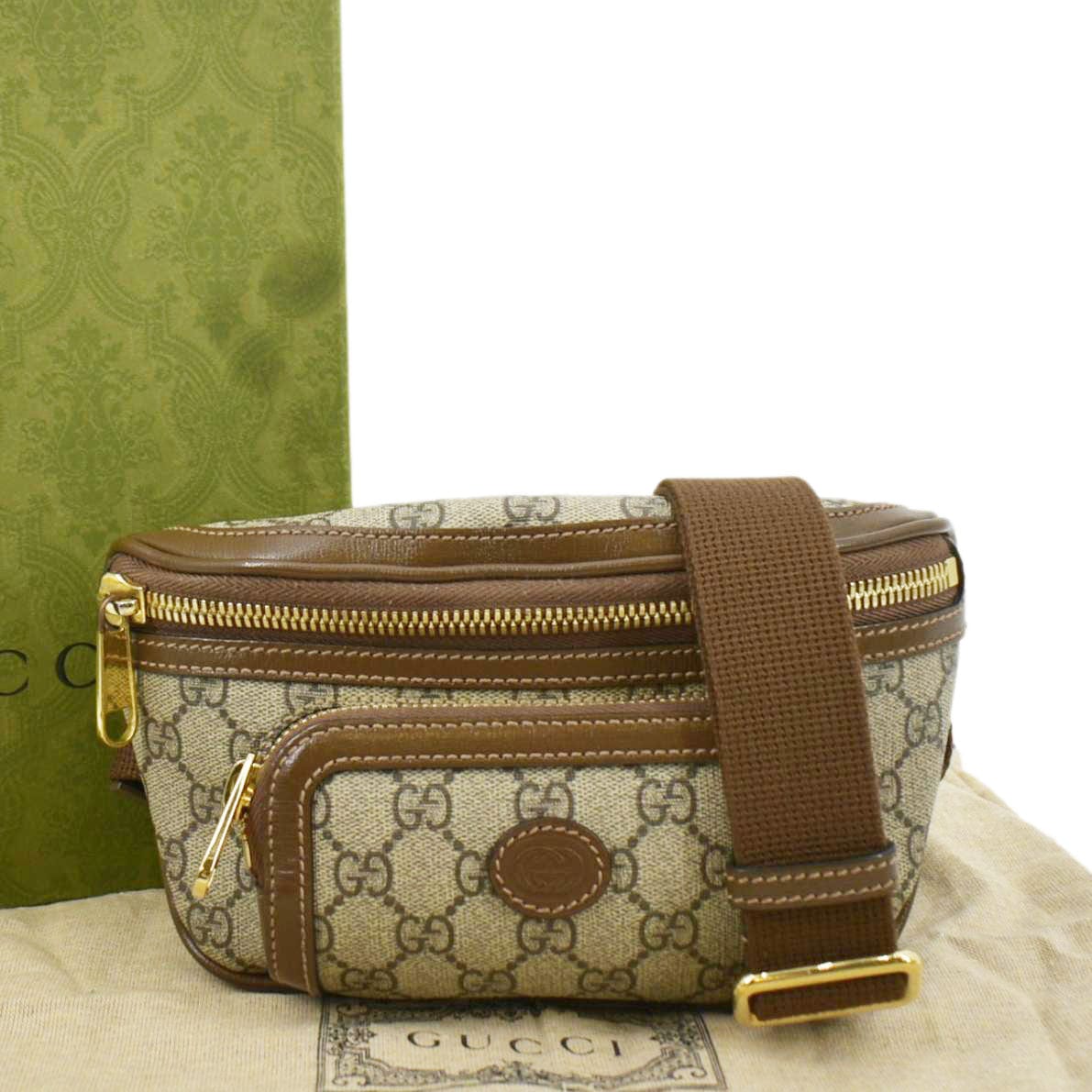 Gucci Interlocking Supreme Belt Bag Canvas Beige Accessory