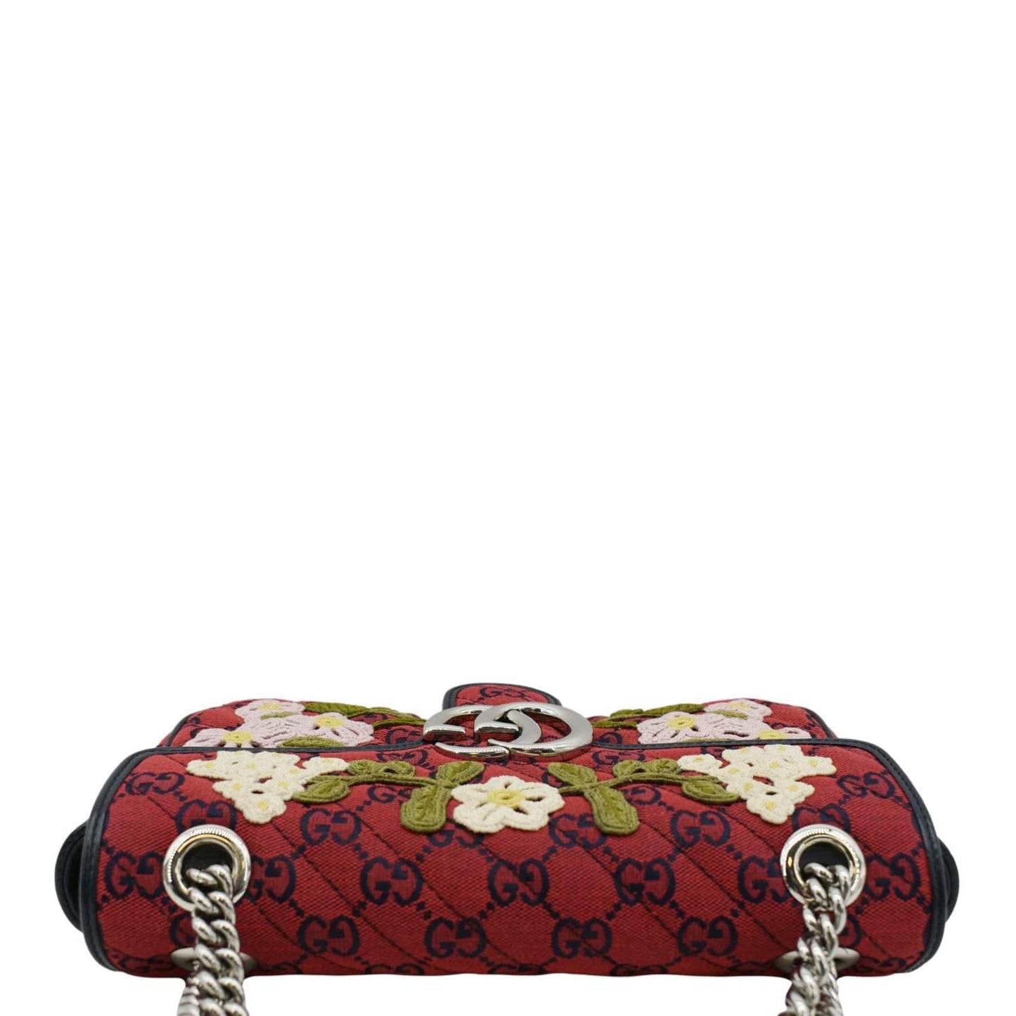 Gucci Marmont Floral Embroidered Crossbody Bag Canvas