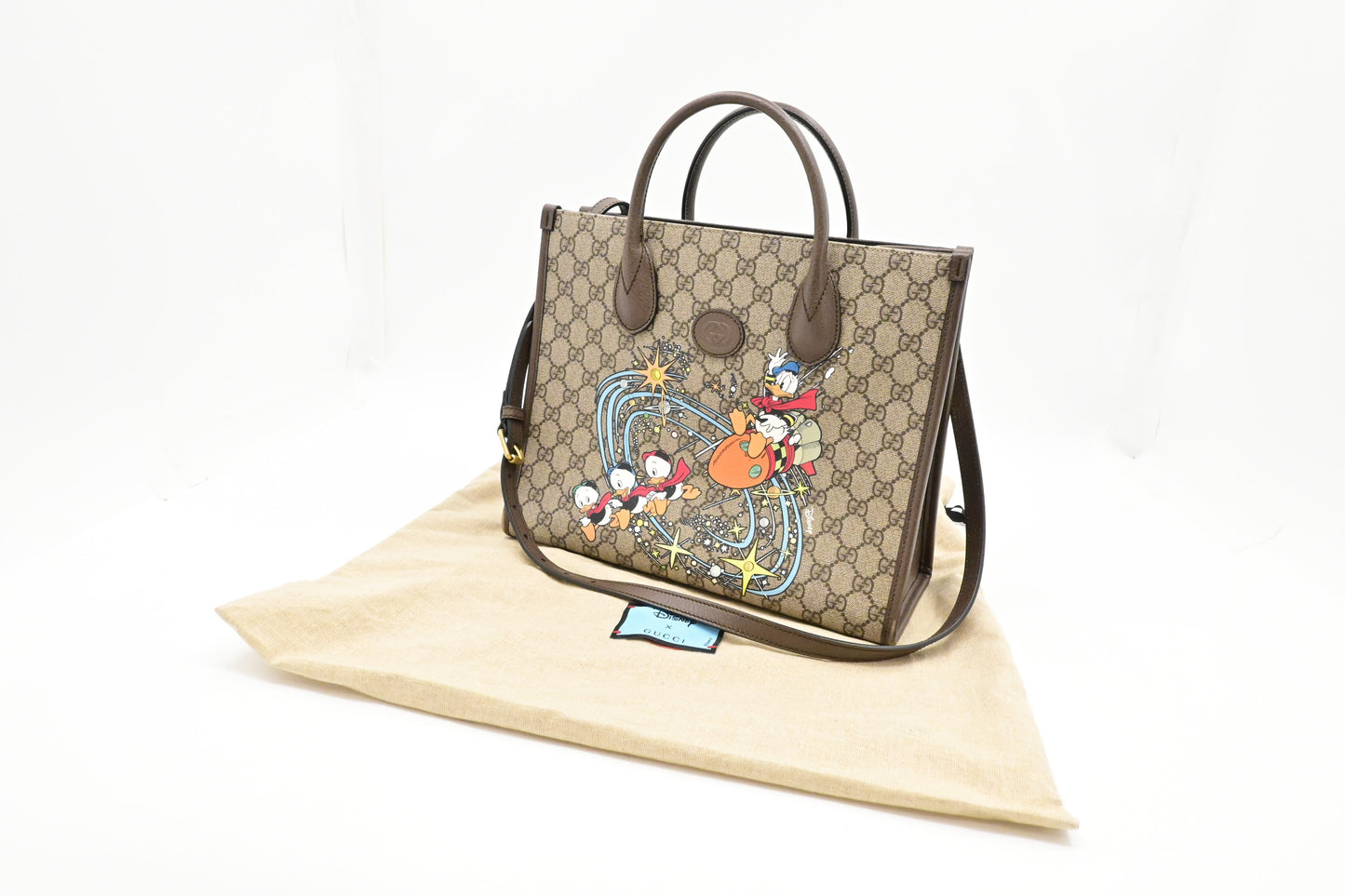 Gucci x Disney Donald Duck 2way GG Supreme Canvas Travel Bag