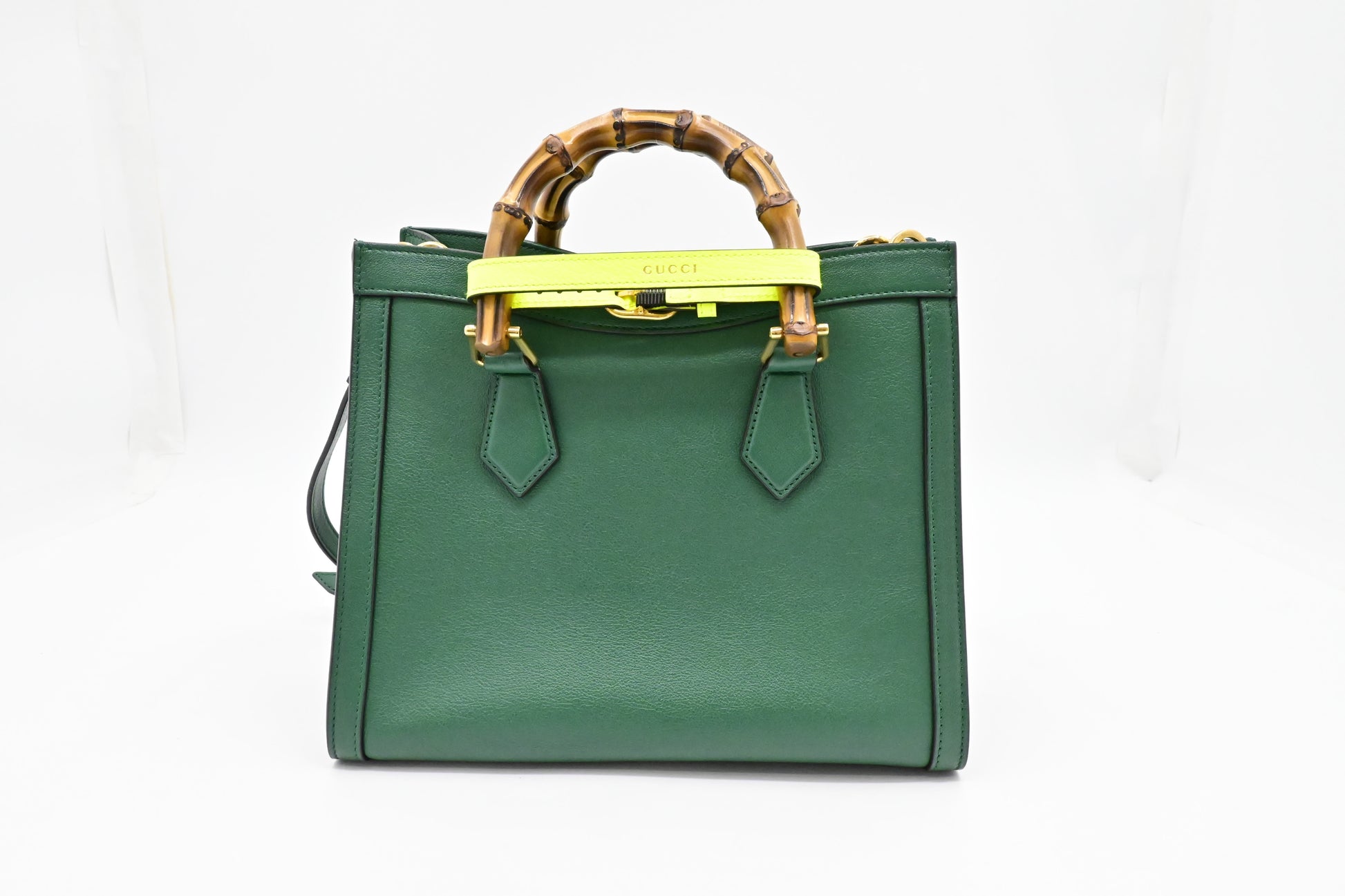 Gucci Diana Leather Green Medium Tote Bag