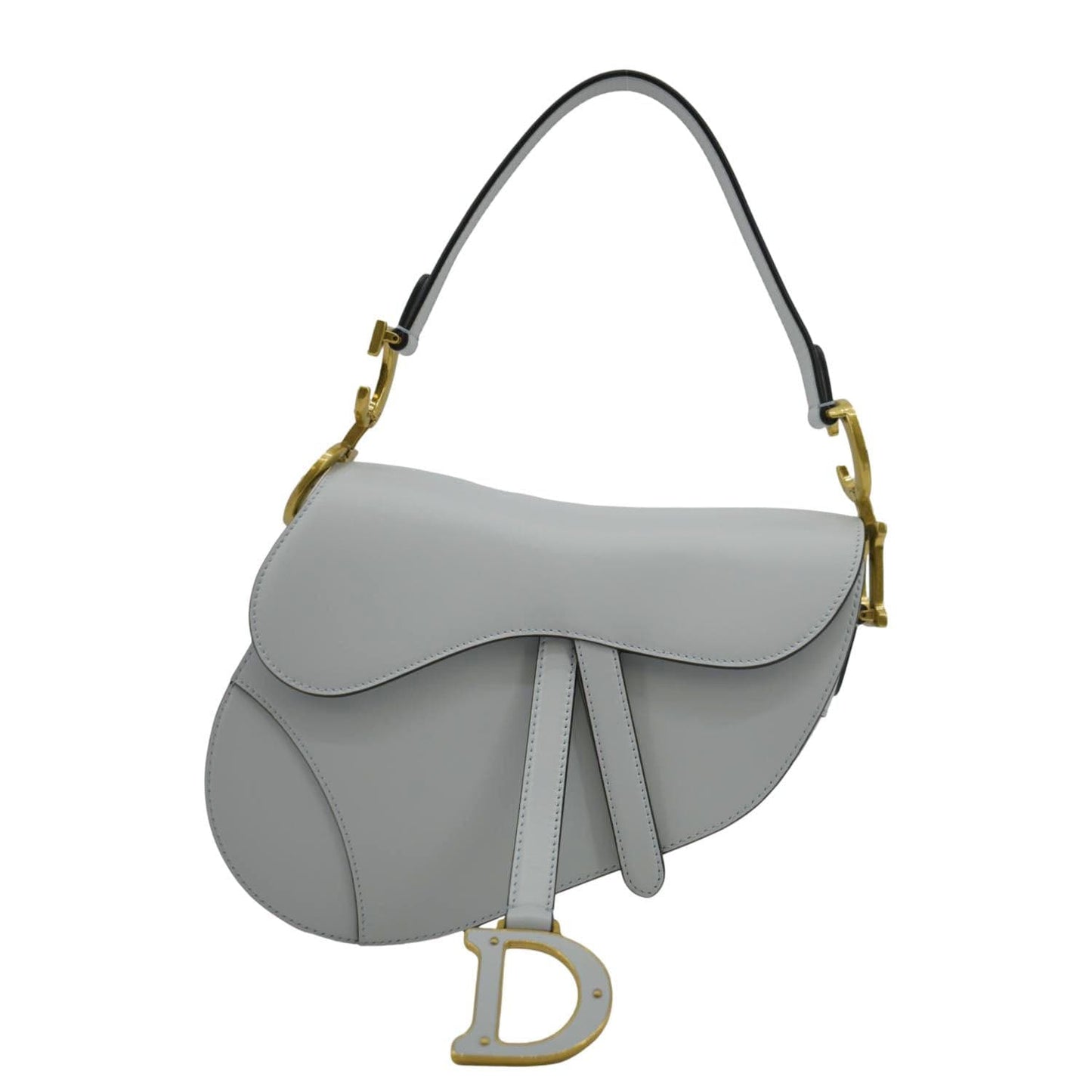 Dior Saddle Smooth Calfskin Satchel Bag Placid Leather Blue