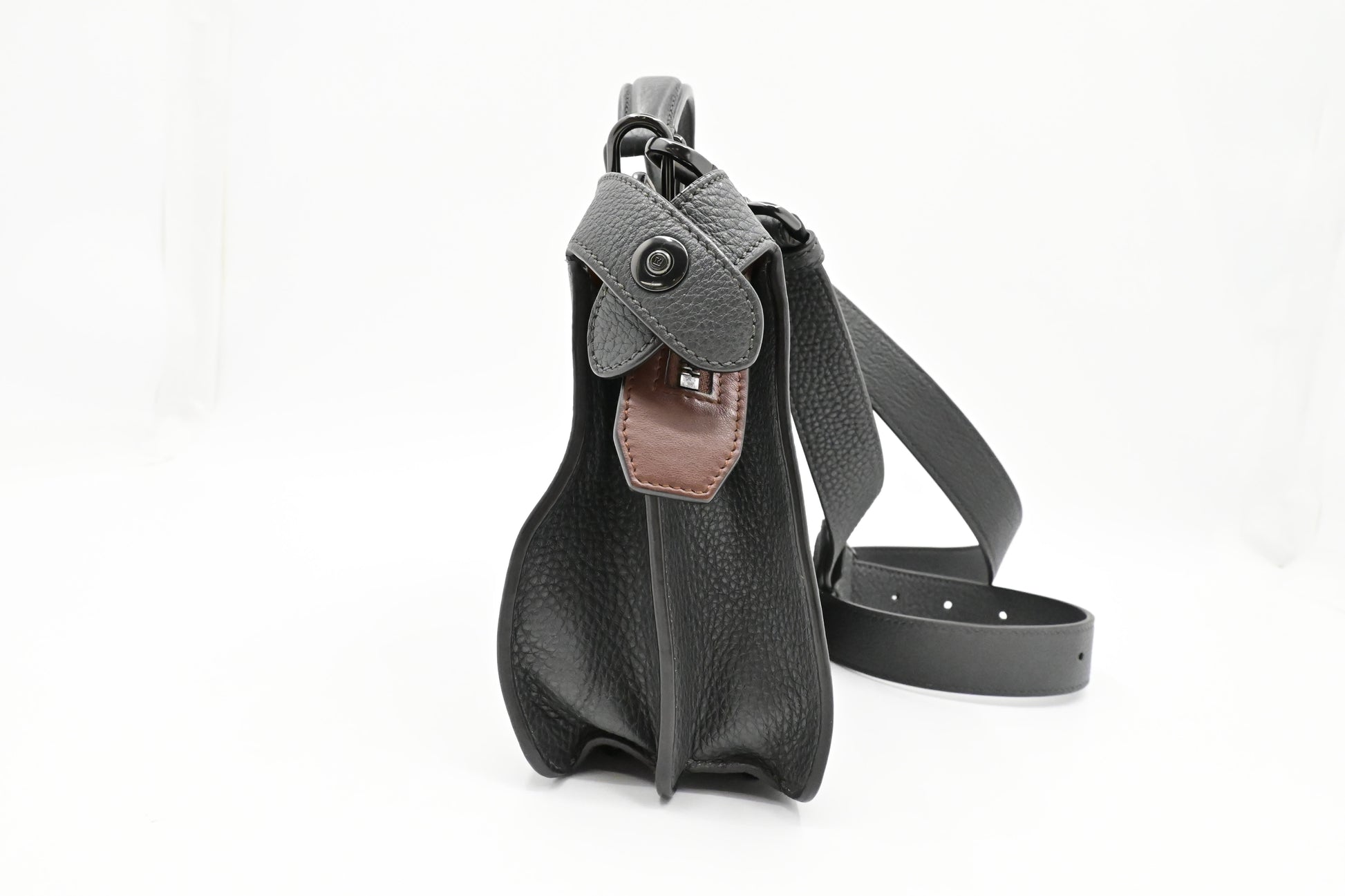 Fendi Peekaboo In Handbag Leather Gray Small Travel Bag