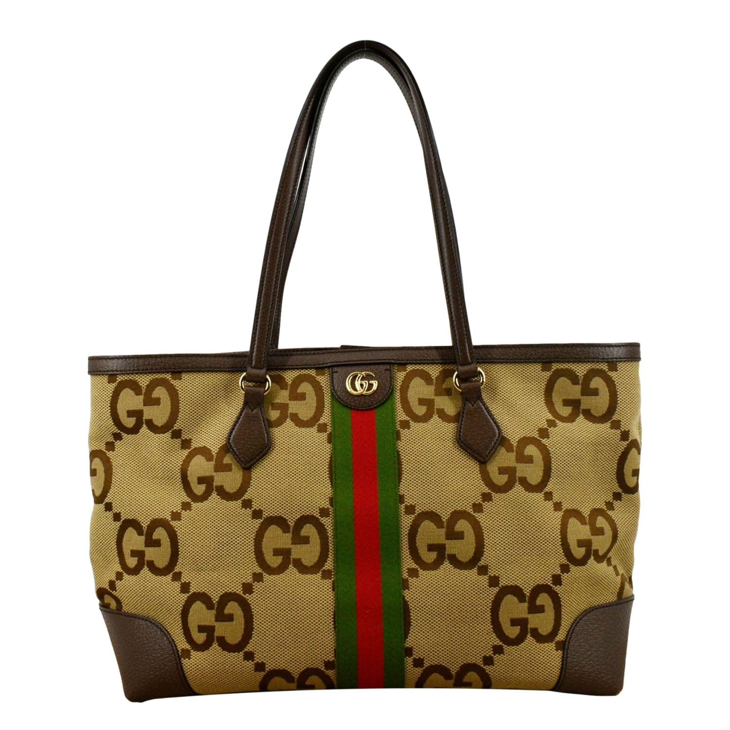 Gucci Ophidia Jumbo Supreme Tote Bag Canvas Beige Shoulder Bag