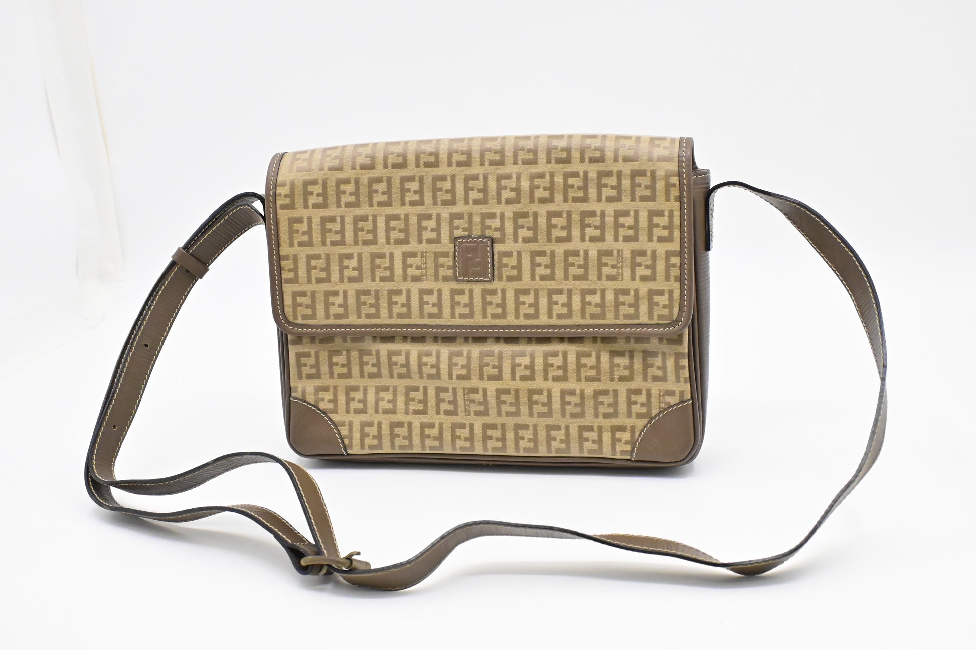 Fendi Crossbody In Zucchino Coated Canvas Crossbody Bag