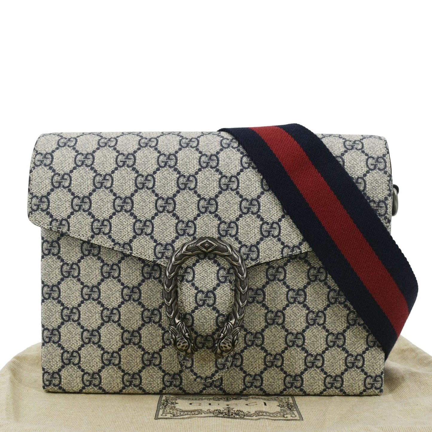 Gucci Dionysus Supreme Crossbody Bag Navy Canvas Blue