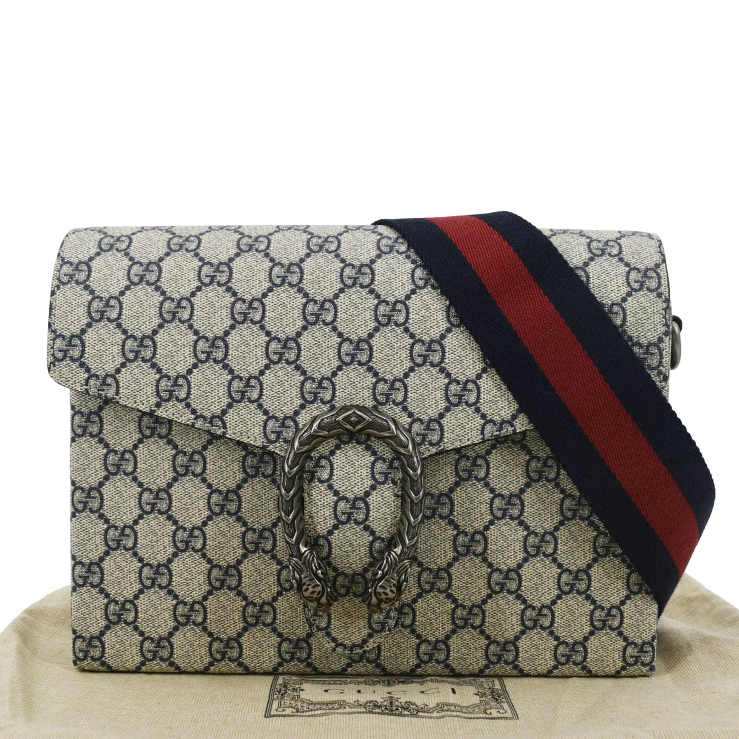 Gucci Dionysus Supreme Crossbody Bag Navy Canvas Blue